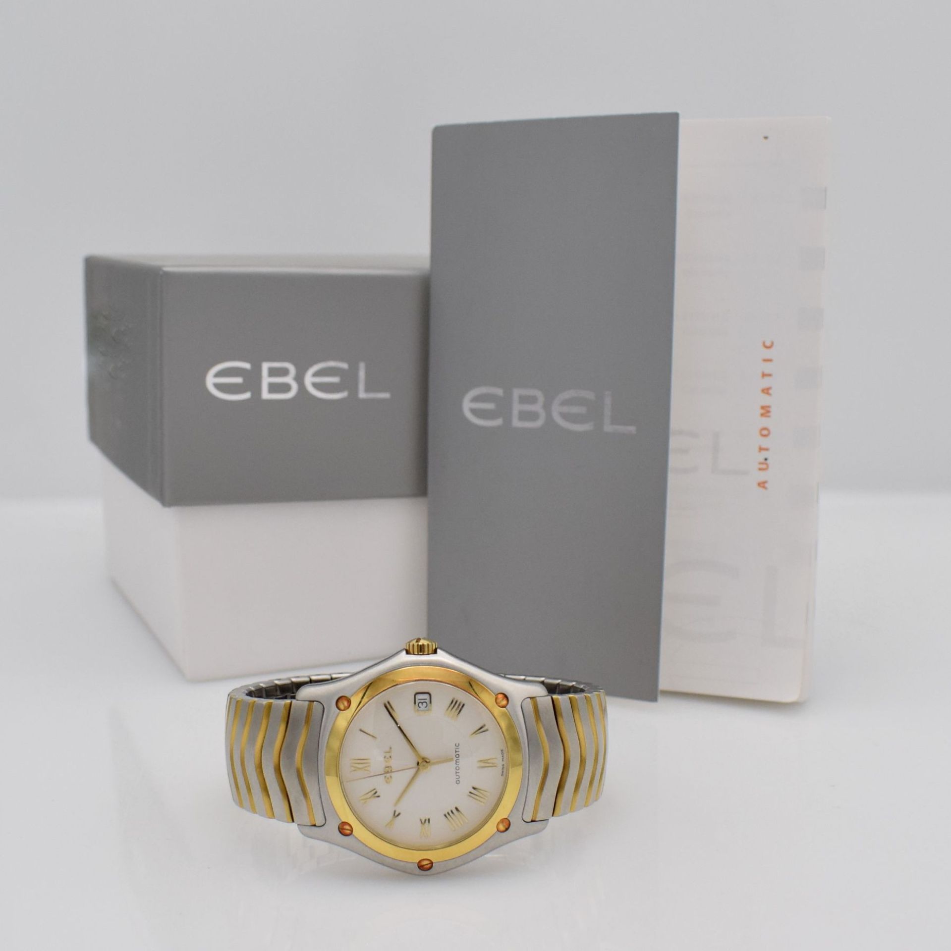 EBEL Classic Wave gents wristwatch in stainless steel & 18k yellow gold, Switzerland around 2010, - Bild 5 aus 5