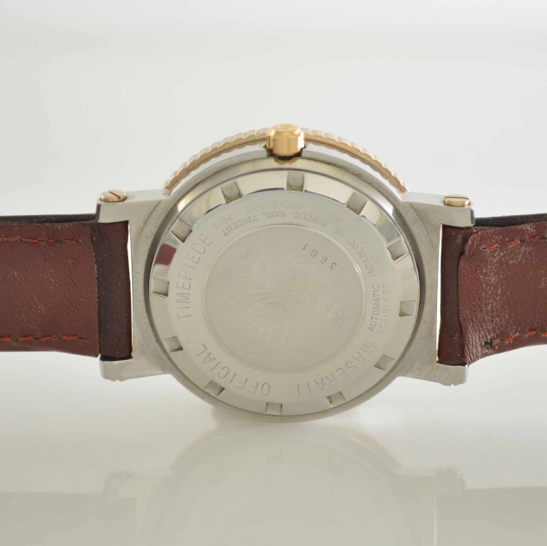 MASERATI gents wristwatch, self winding, Switzerland around 1992, partial gold-plated stainless - Bild 6 aus 6