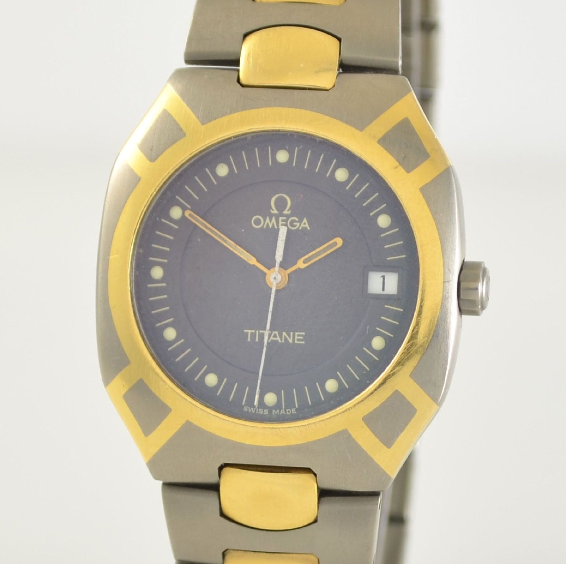 OMEGA gents wristwatch model Seamaster Switzerland around 1985, quartz, gold-inlayed titanium case - Bild 4 aus 7