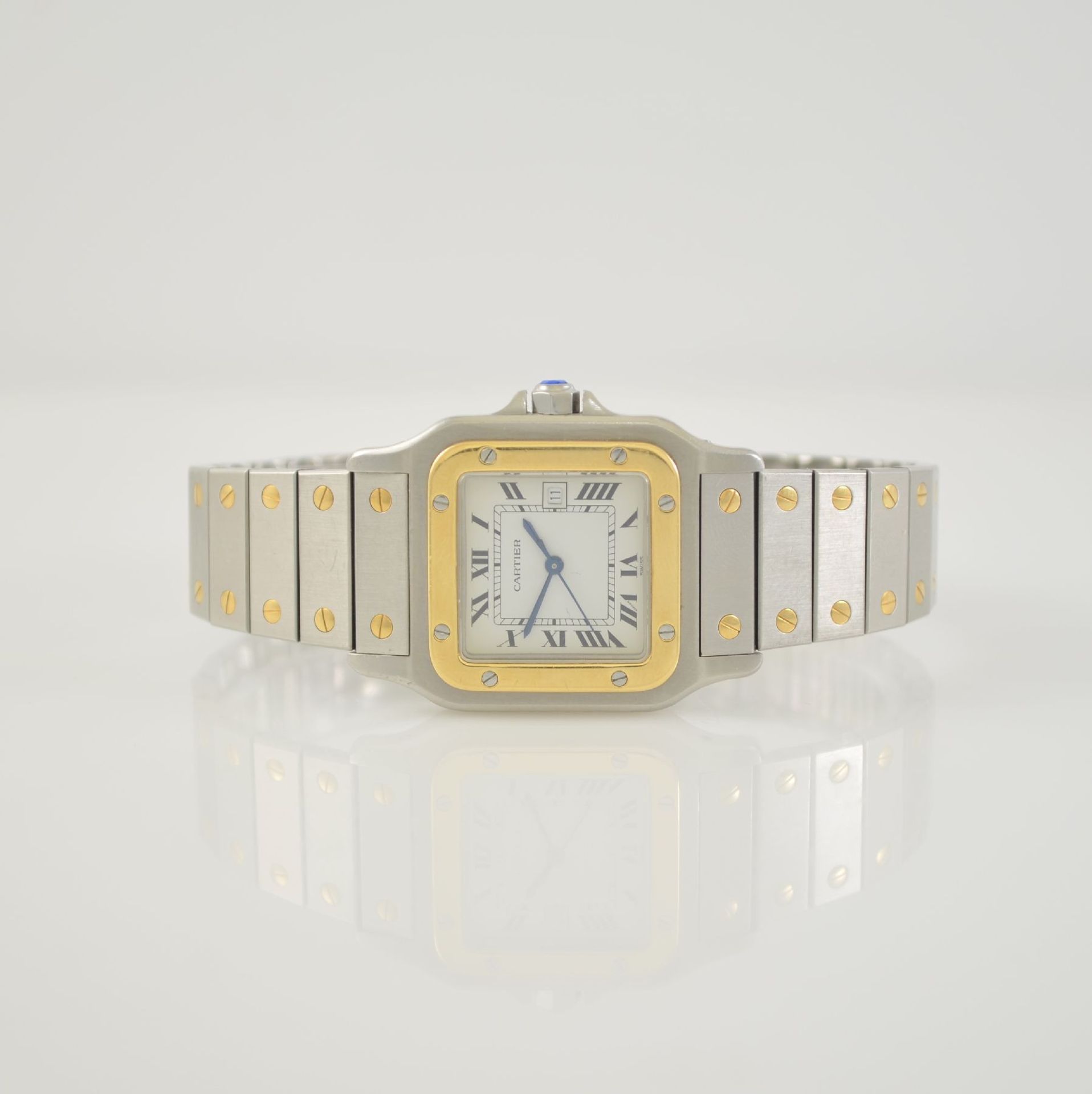 CARTIER Santos wristwatch in stainless steel & 18k yellow gold, Switzerland around 1990, self