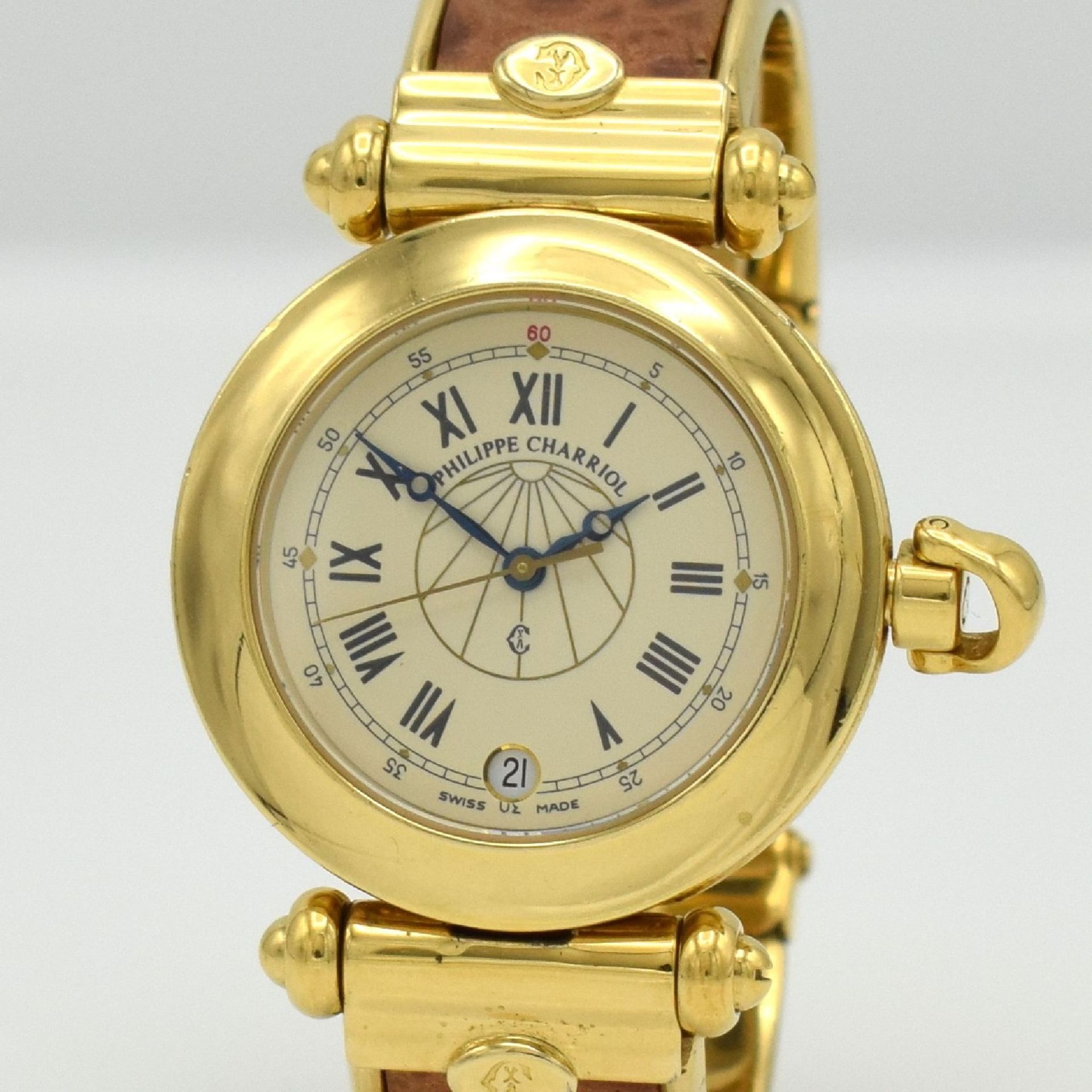 PHILIPPE CHARRIOL ladies wristwatch, Switzerland around 1995, quartz, gold-plated case, snap on case - Bild 4 aus 6