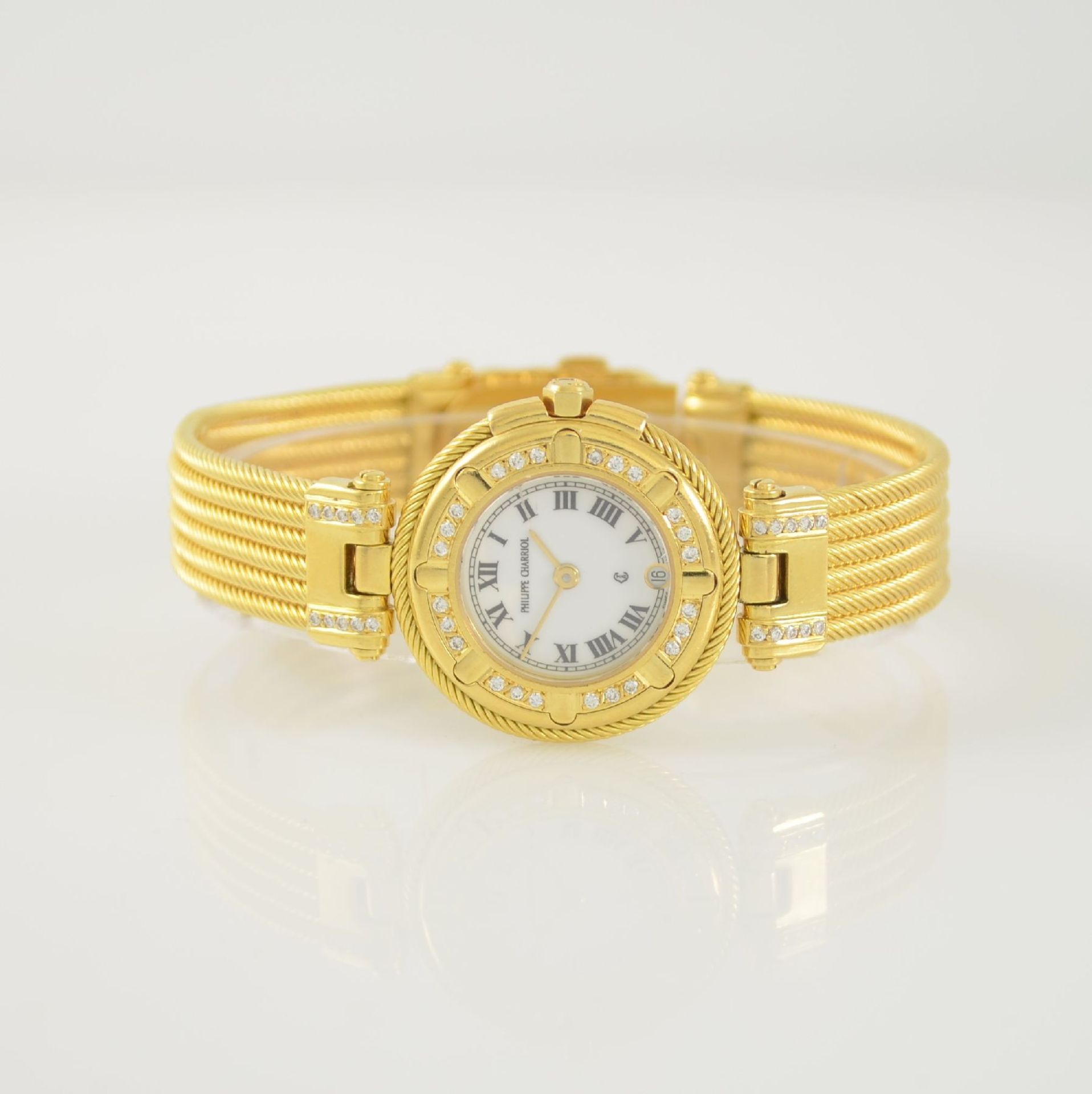 PHILIPPE CHARRIOL 18k yellow gold diamond set ladies wristwatch including gold bracelet, Germany/