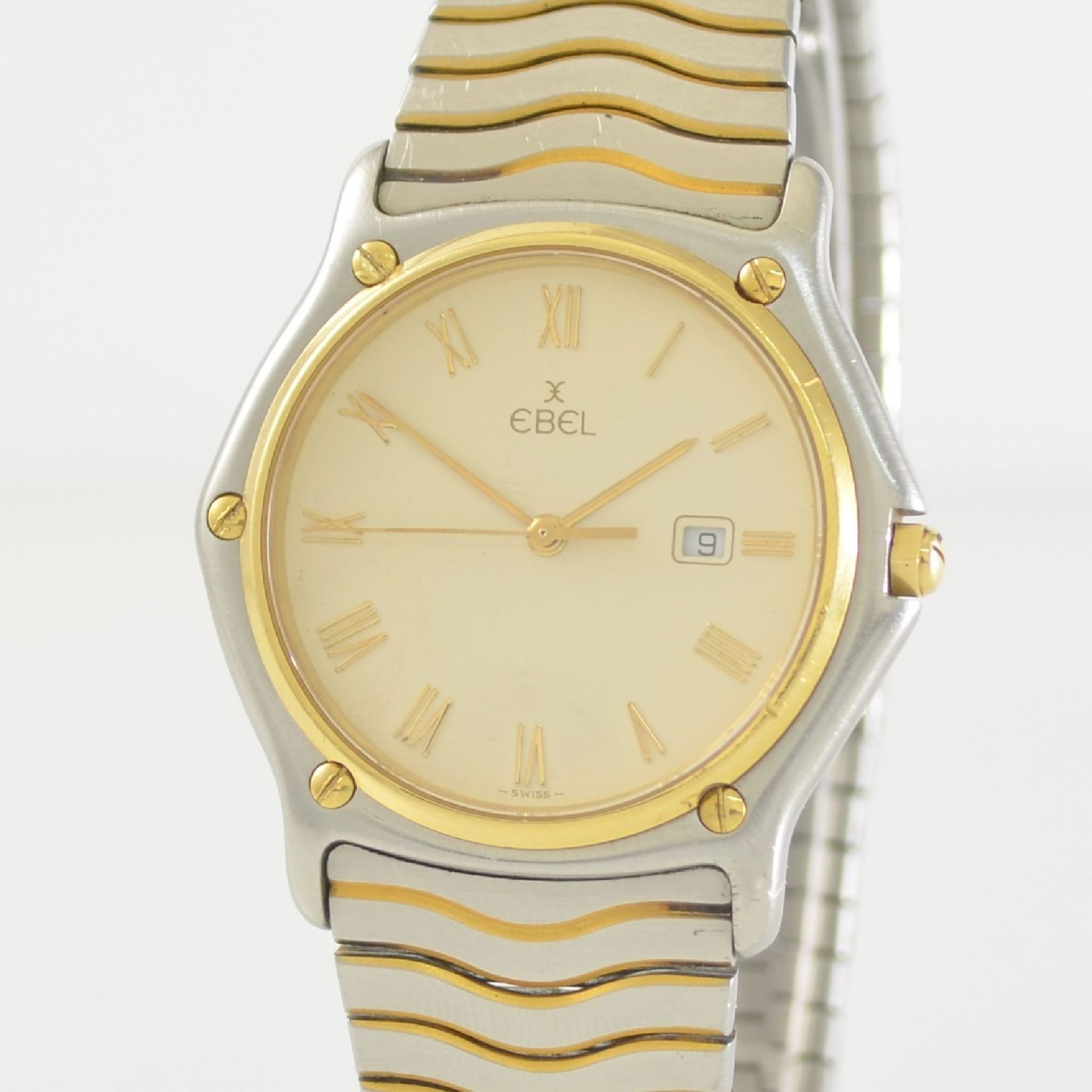 EBEL gents wristwatch in stainless steel/gold, Switzerland around 1990, quartz, monocoque- case, 5- - Bild 4 aus 7