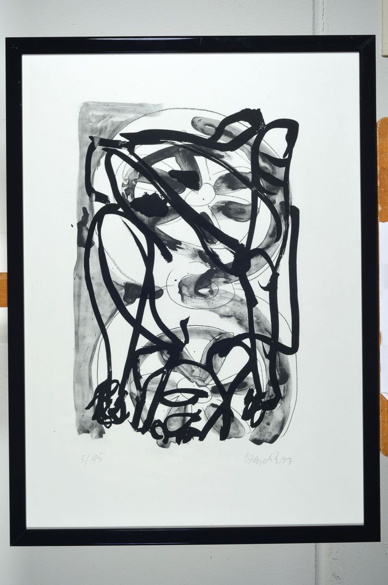 Georg Baselitz, born 1938, lithograph in small edition, on thick wove paper, num. 5/15, from 1993, - Bild 3 aus 3