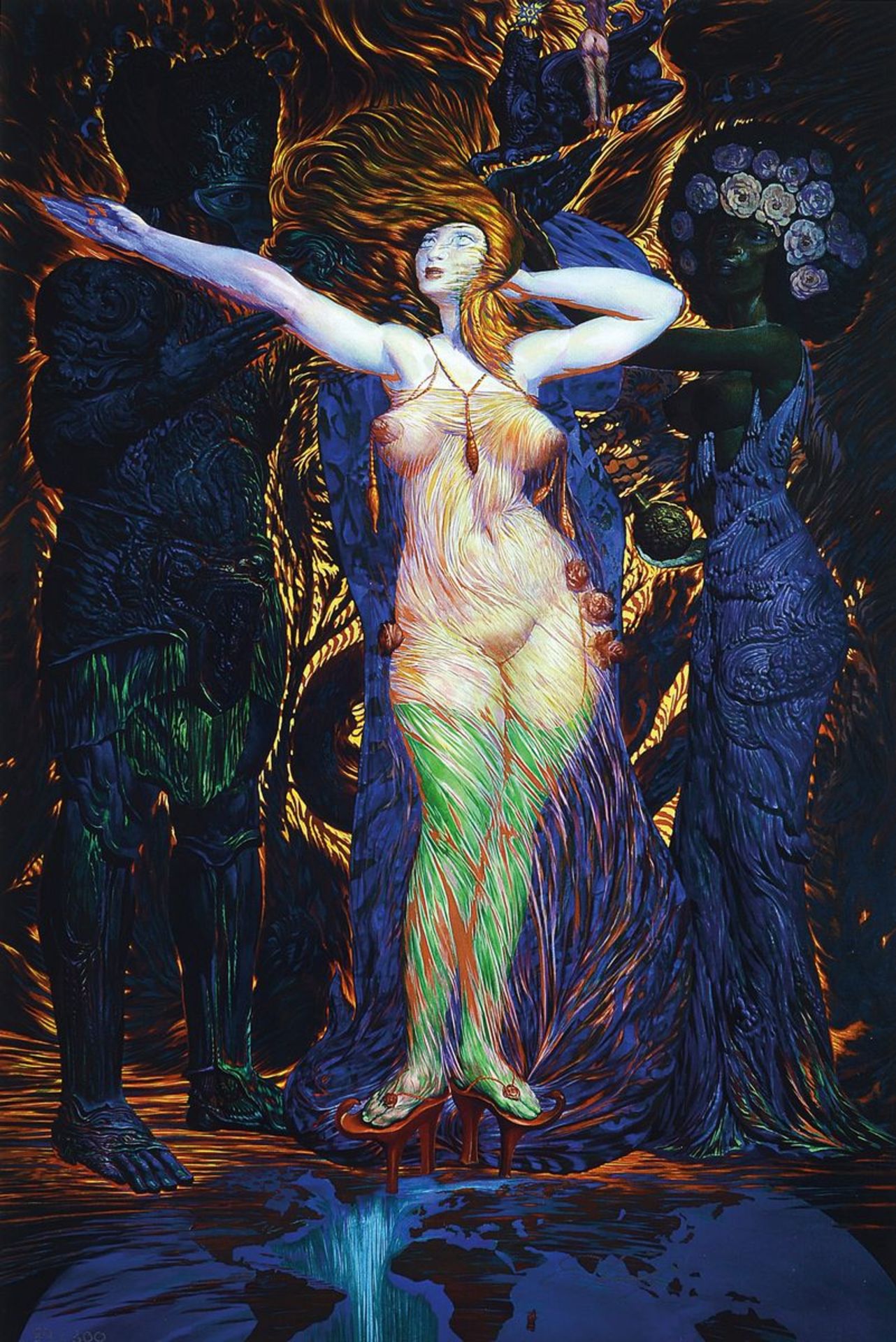 Ernst Fuchs, 1930 Vienna-2015, The undressing of Esther, giclee print, signed by hand and num. 84/