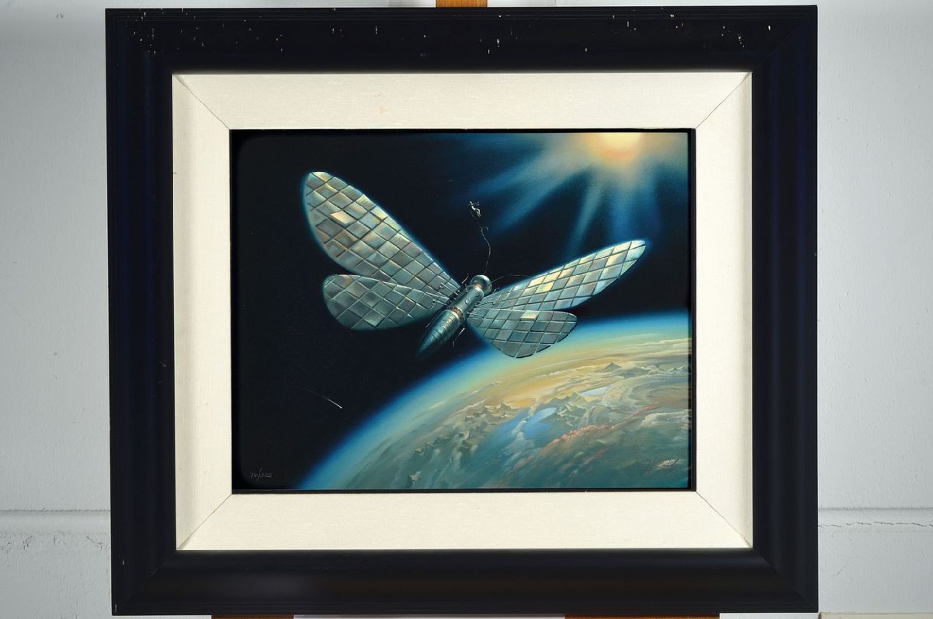 Vladimir Kush, Satellite over the Earth, etching, num. 76/325, right. u. signed, 34.5 x44 cm, - Bild 3 aus 3