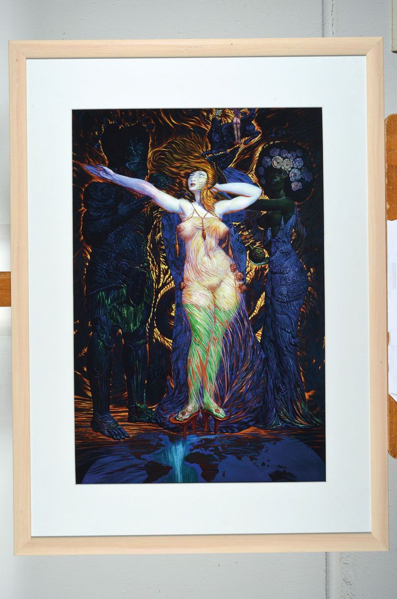 Ernst Fuchs, 1930 Vienna-2015, The undressing of Esther, giclee print, signed by hand and num. 84/ - Bild 3 aus 3