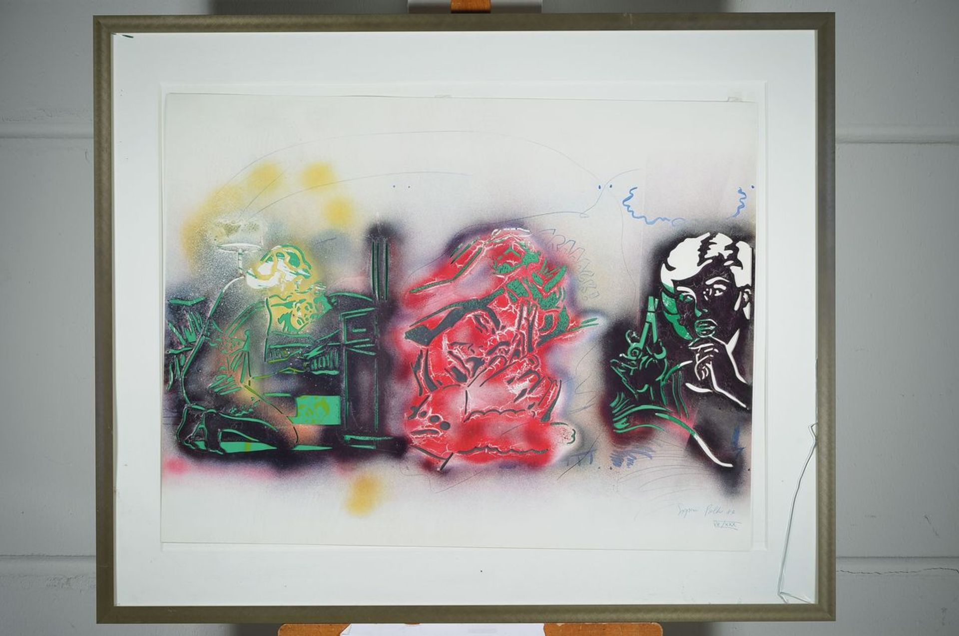 Sigmar Polke, 1941 Oels-2010 Cologne, Samson and Delilah, heliography from 1989, signed by hand - Bild 3 aus 3