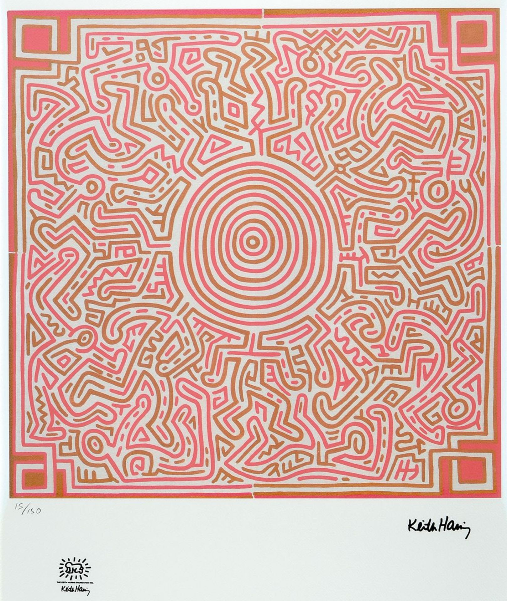 Keith Haring, 1929-1995, color lithograph on wove paper, num. 15/150, with Keith Haring Estate