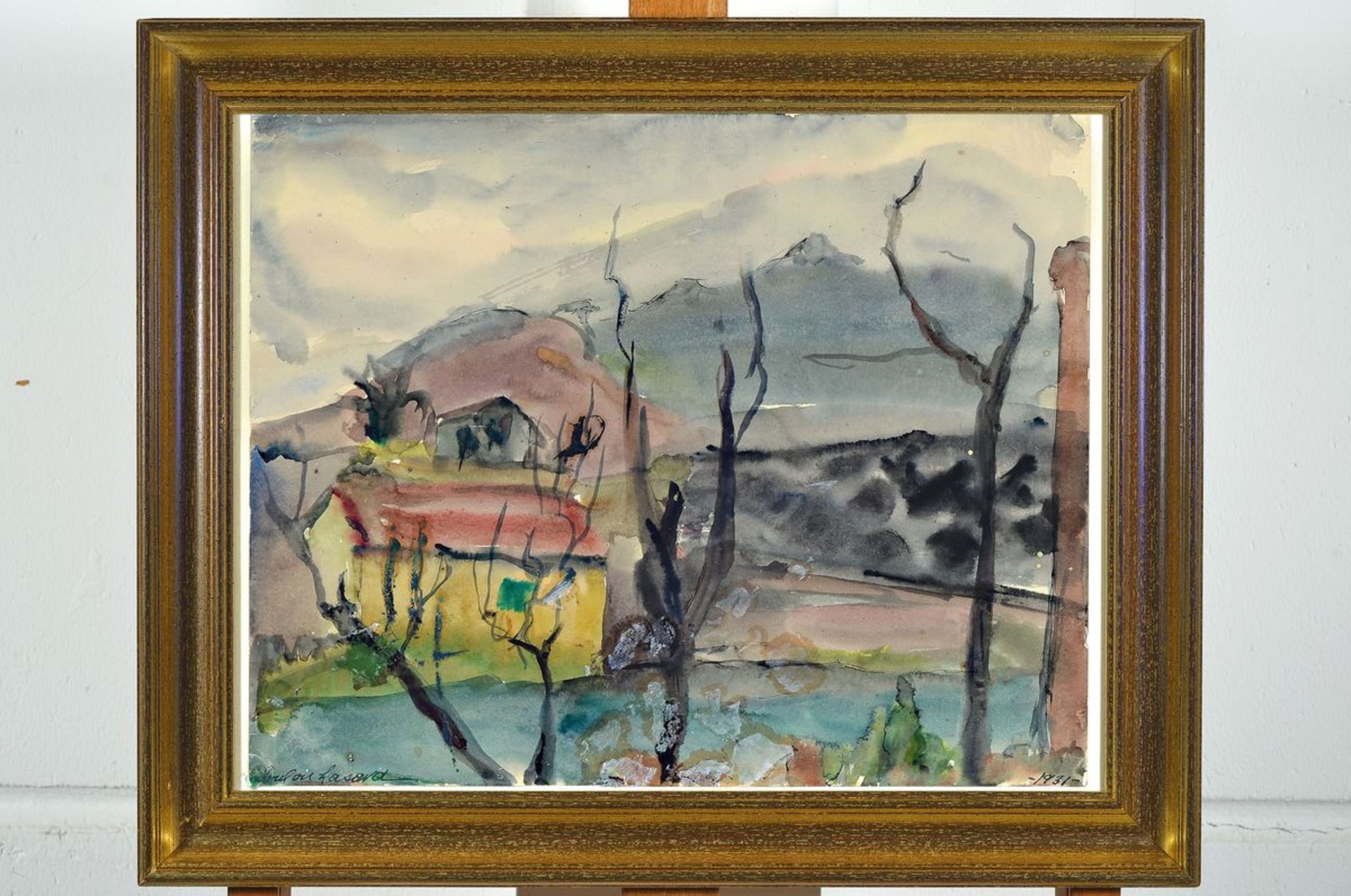 Loulou Albert-Lasard, 1885 Metz - 1969 Paris, southern landscape, watercolor / paper, signed, on the - Bild 4 aus 4