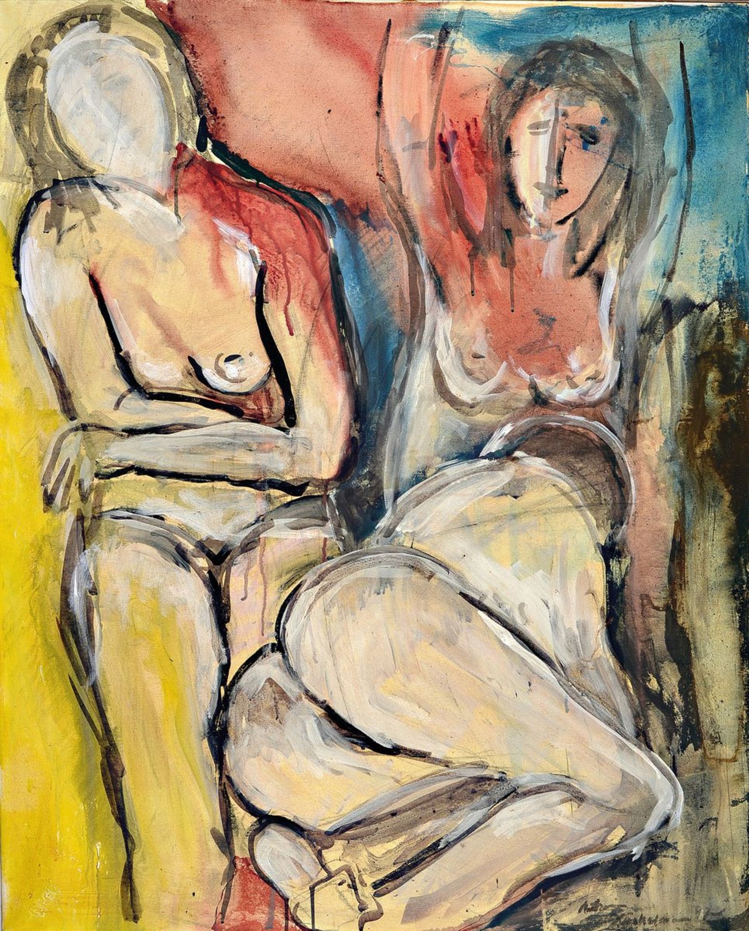 Antonius Höckelmann, 1937 Oelde-2000 Cologne, couple, oil / canvas, signed lower right and dated 97,