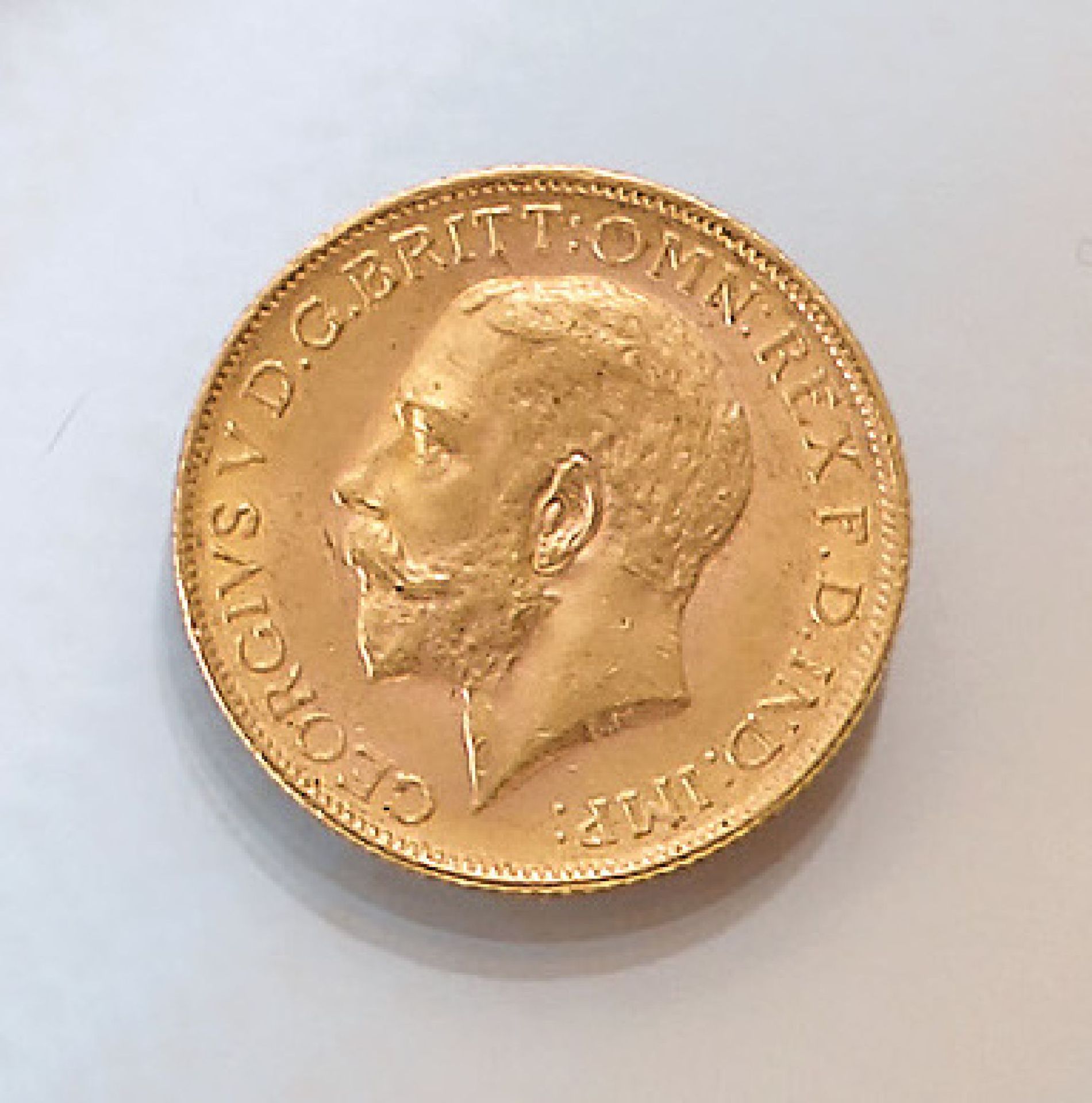 Gold coin, Sovereign, Great Britain, 1911 , George V., RV: St. George on horseback fighting the