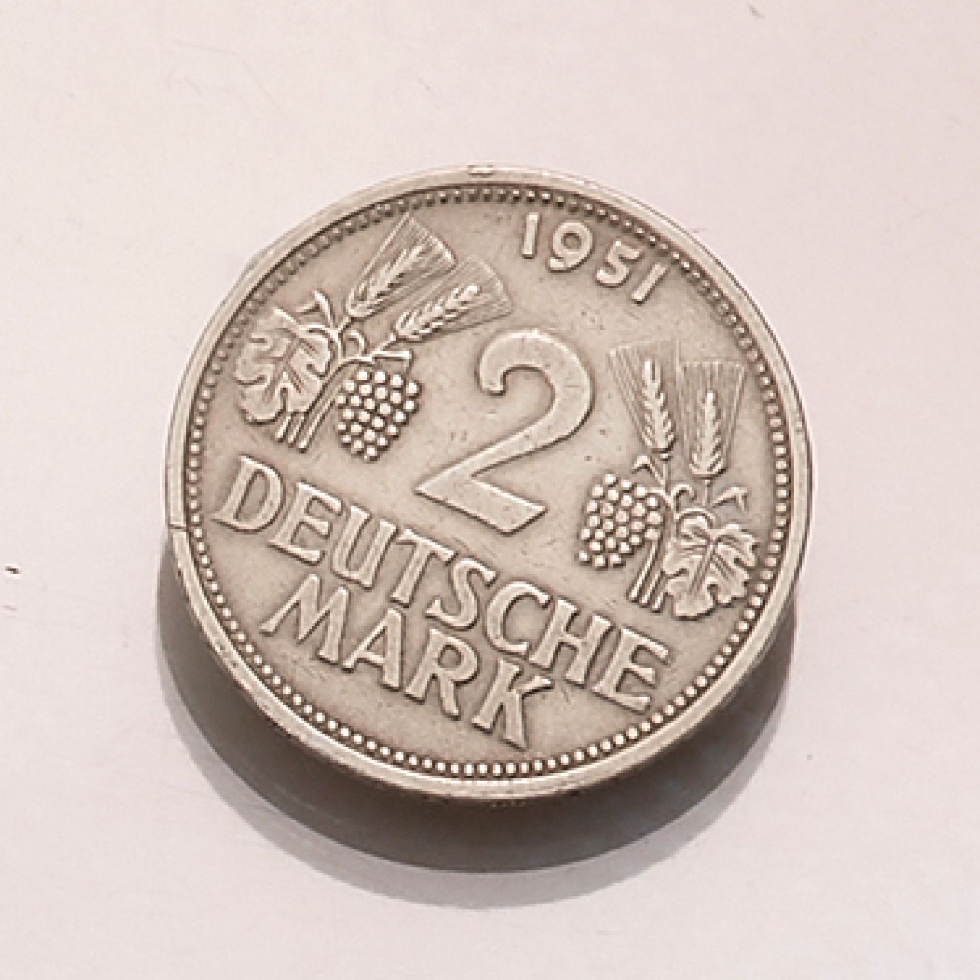 Lot 4 silver coins, 2 Mark, Germany, 1951 , Prägemarken D, F, G and J, different condition