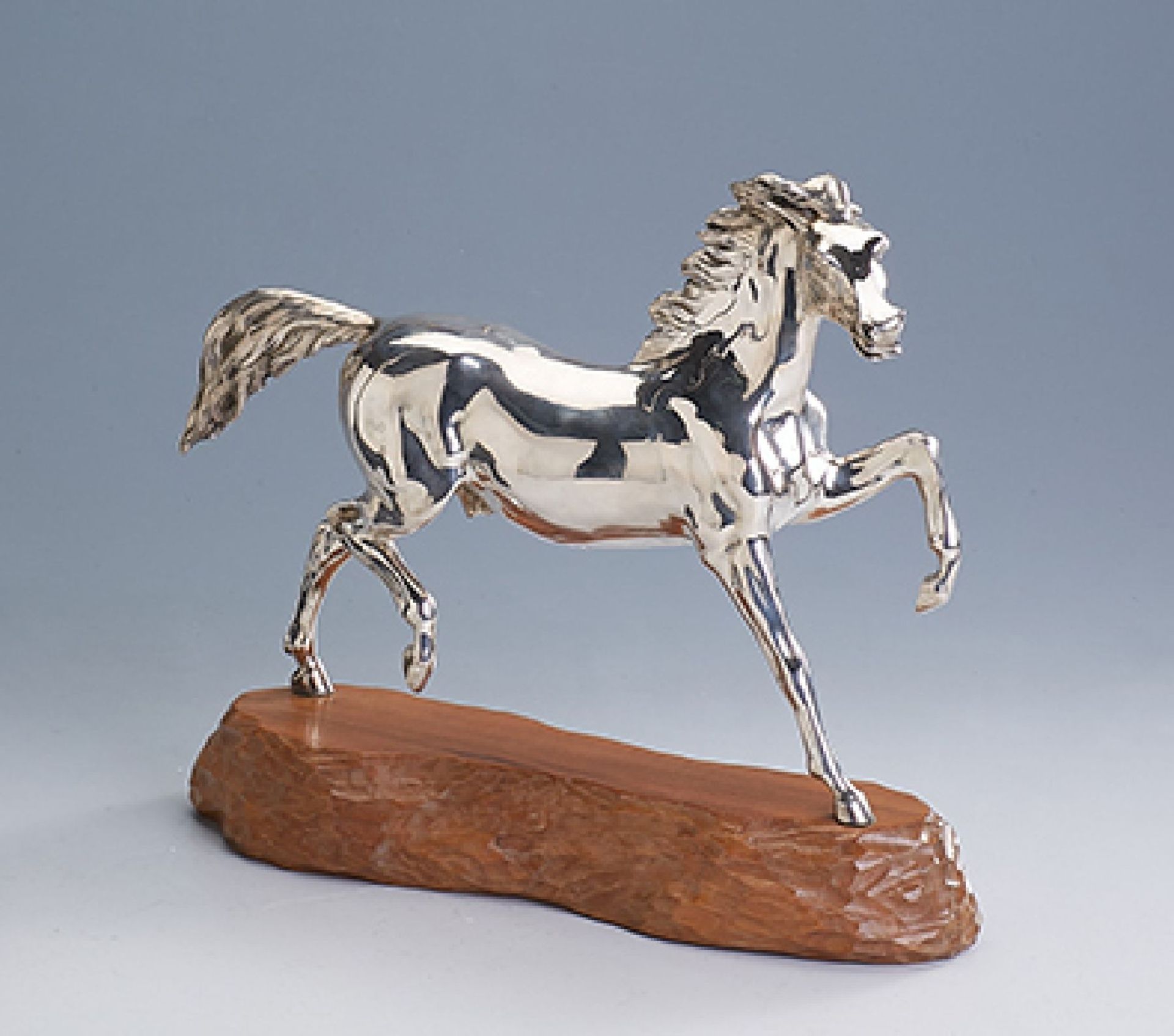 Vividly horse sculpture, german , Hanau 800 silver, manufacturer's brand Schleissner, probably