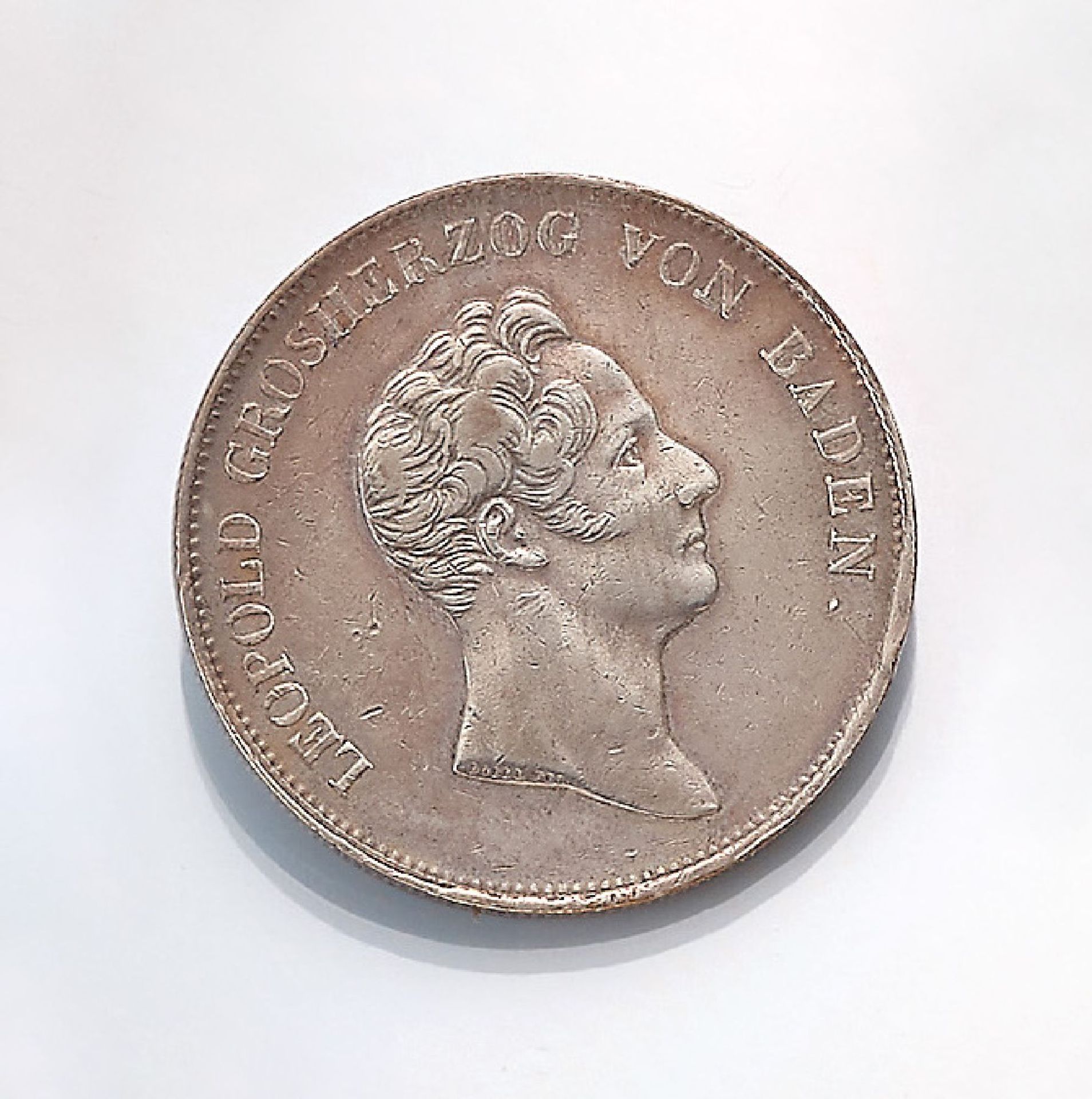Silver coin , 1 Kroner-Thaler, Baden, 1834, Leopold grand duke of Baden, small mark on therim