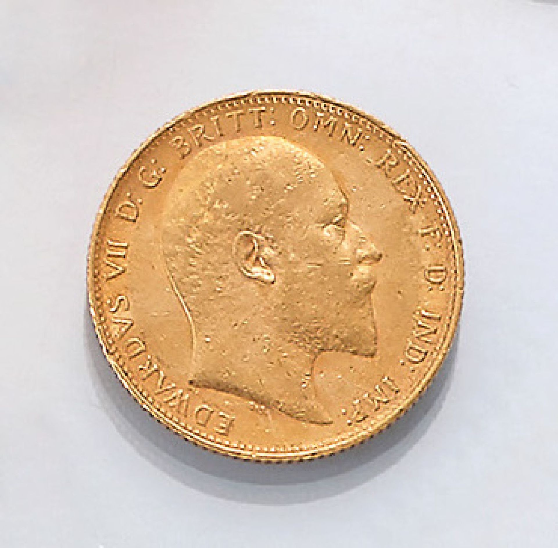 Gold coin, Sovereign, Great Britain, 1904 , Edward VII., RV: St. George on horseback fighting the