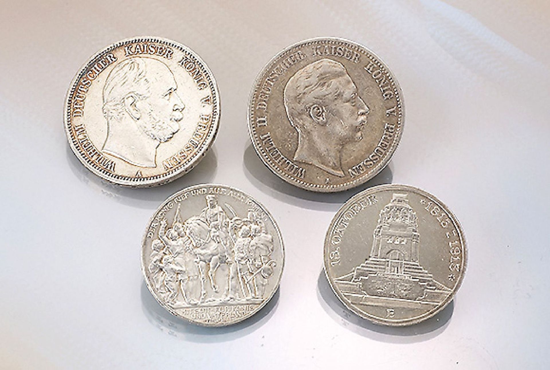 Lot 26 silver coins Prussia , 2 Mark 1876, 1901, 1903, 1905, 1913; 3 Mark 1908, 2 x 1909,5 x 1910,