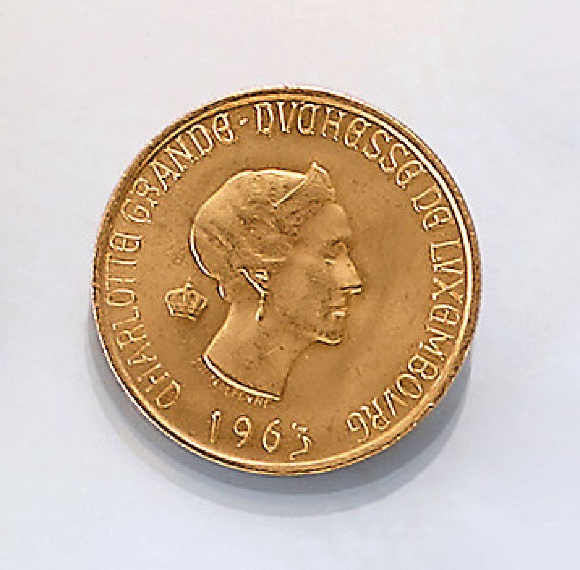 Gold coin, 20 Francs, Luxemburg , Centenary of Luxemburg, Charlotte grand duchess of