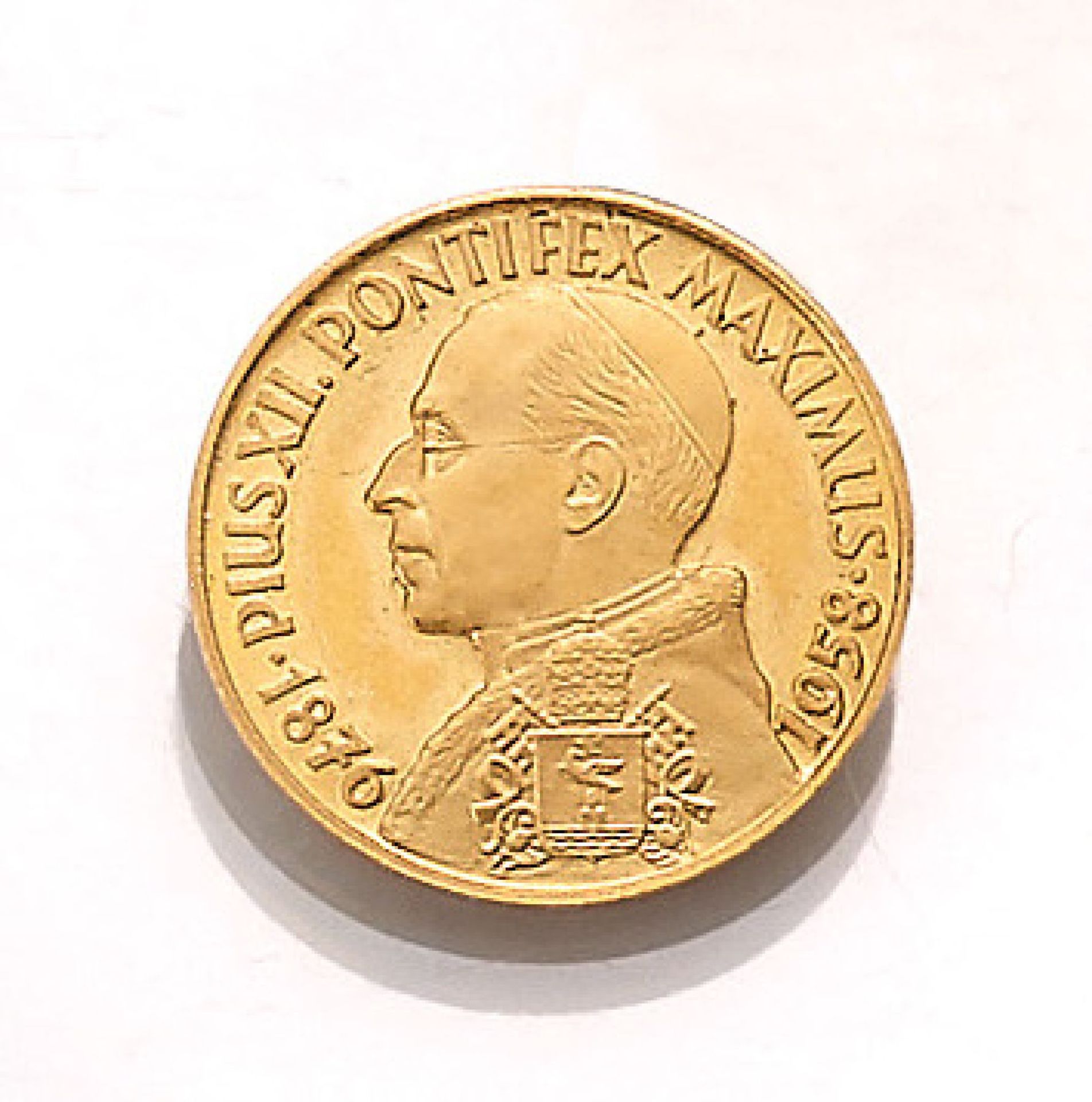 Goldmedal Pope Pius XII., 1958, PONTIFEX MAXIMUS, rv: PRO PROPERTATE MUNDI