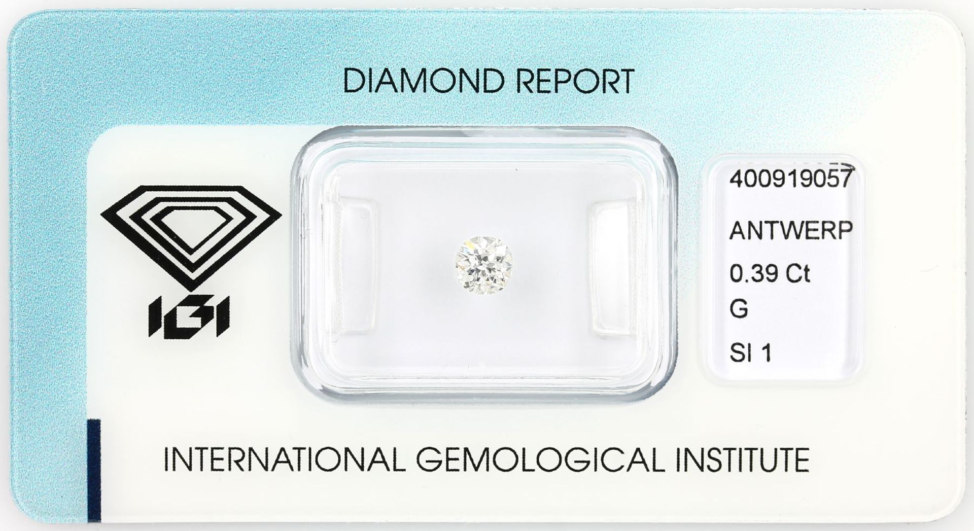 Loose old cut diamond , 0.39 ct, Top Wesselton(G)/si1, 4.44 x 4.69 x 3.08 mm, sealed with IGI-