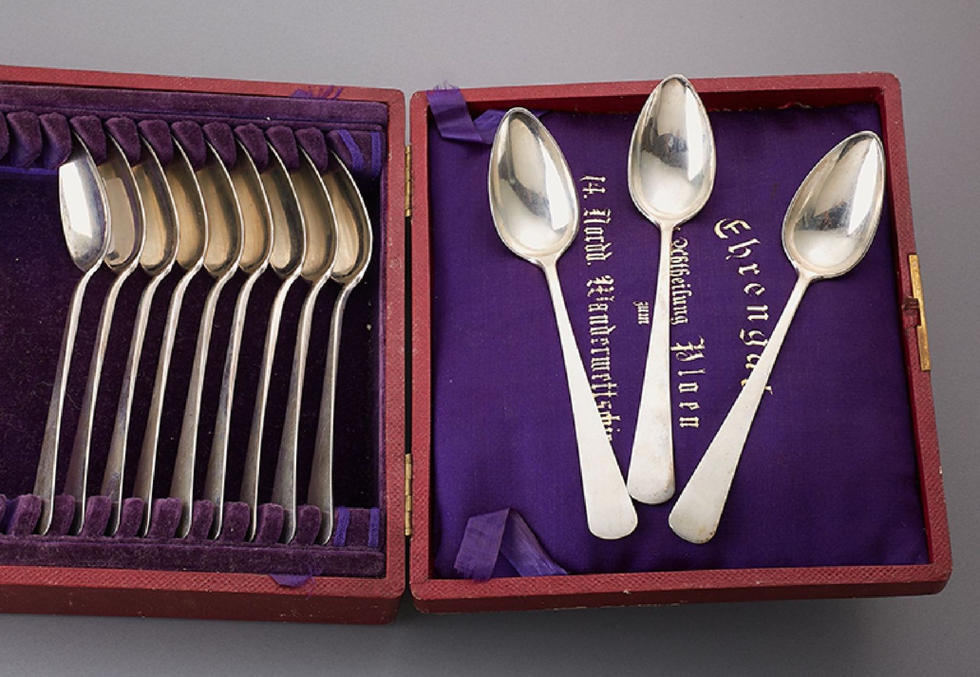 12 tea spoons, Schleswig Holstein , Friedrichstadt approx.. 1835/40, 13-lot, manufacturer's brand