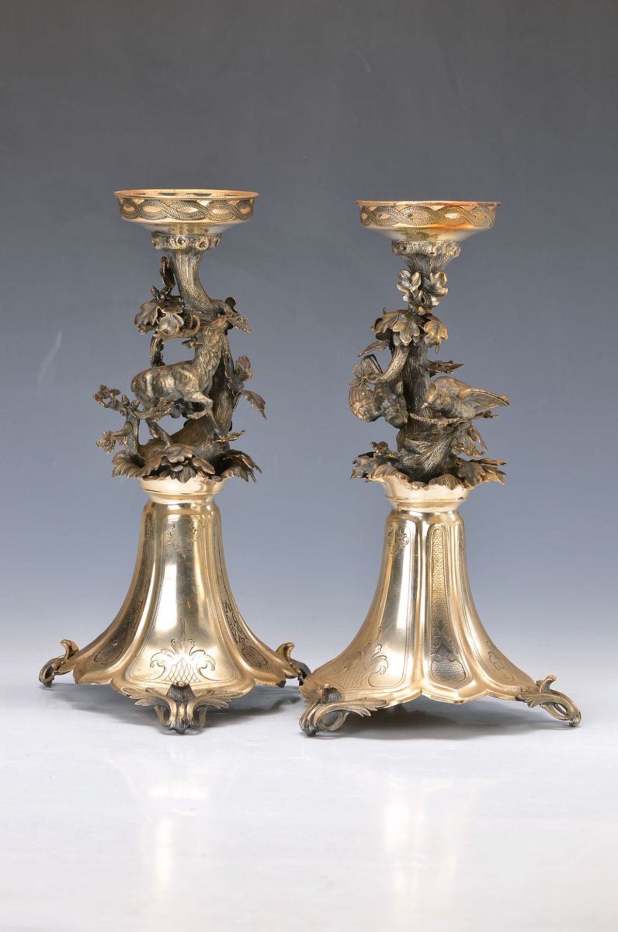 couple of feet for Centrepiece of silver, CarlMartin Lincke, Hamburg, around 1850/60, 12