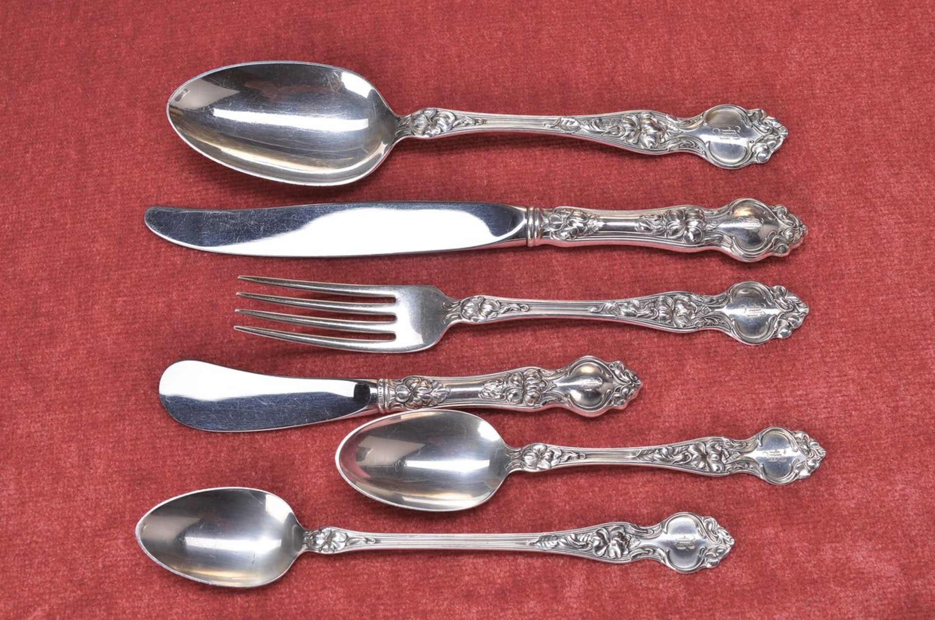 Silver cutlery, Wallace/USA, Violet, designed around 1904, Sterling silver, beautiful