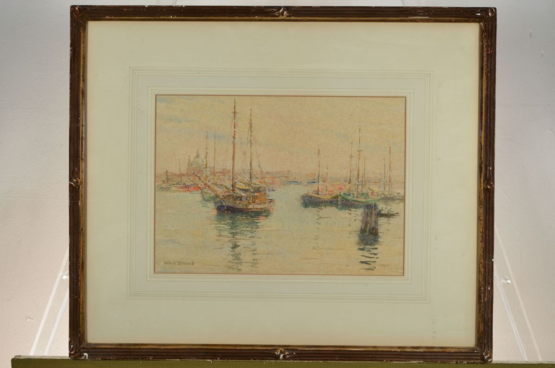 William Holt Titcomb, 1859-1930, view of a harbor, probably Venice, watercolor on paper, signed - Bild 3 aus 3