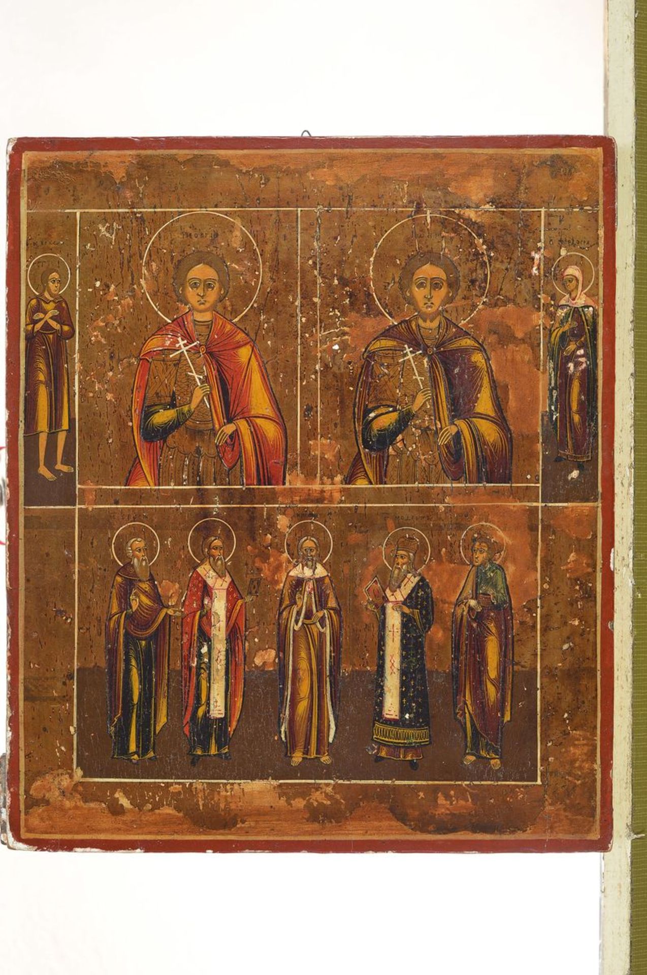 Icon, Russia, 2nd half of 19th century, depicting various saints, tempera on wood, gold ground, - Bild 2 aus 2