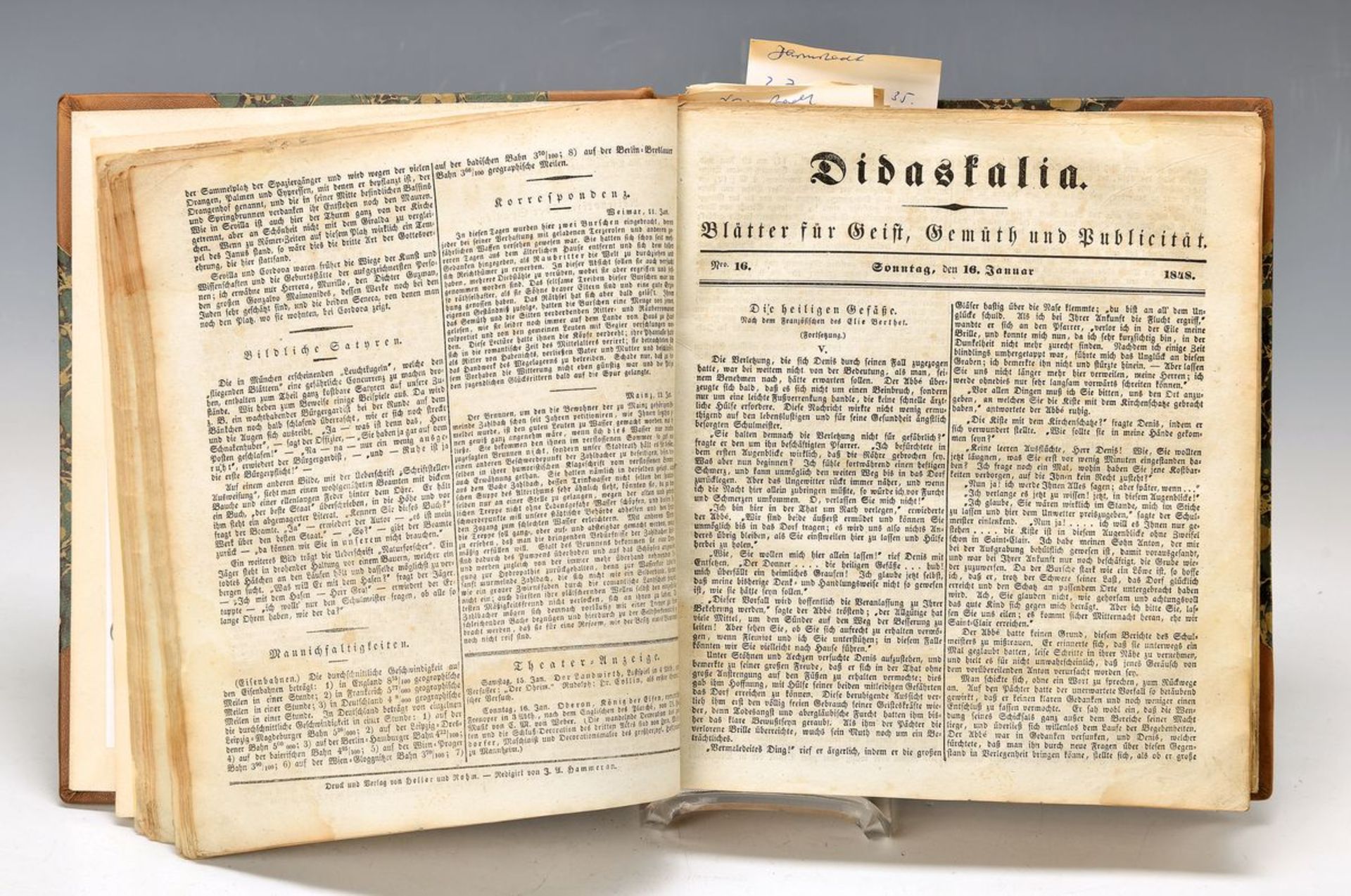 Didasfalia, Blätter für Geist, Gemüth und Publizität, J. W. Hammerau, Januar-Juni 1848, Frankfurt on