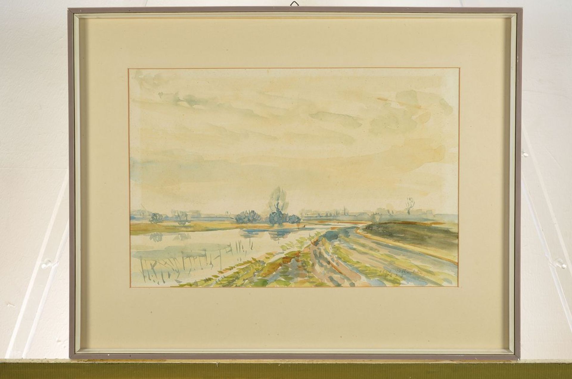 Otto Ditscher, 1903 Neuhofen-1987, landscape near Neuhofen, watercolor on paper, signed lower - Bild 3 aus 3