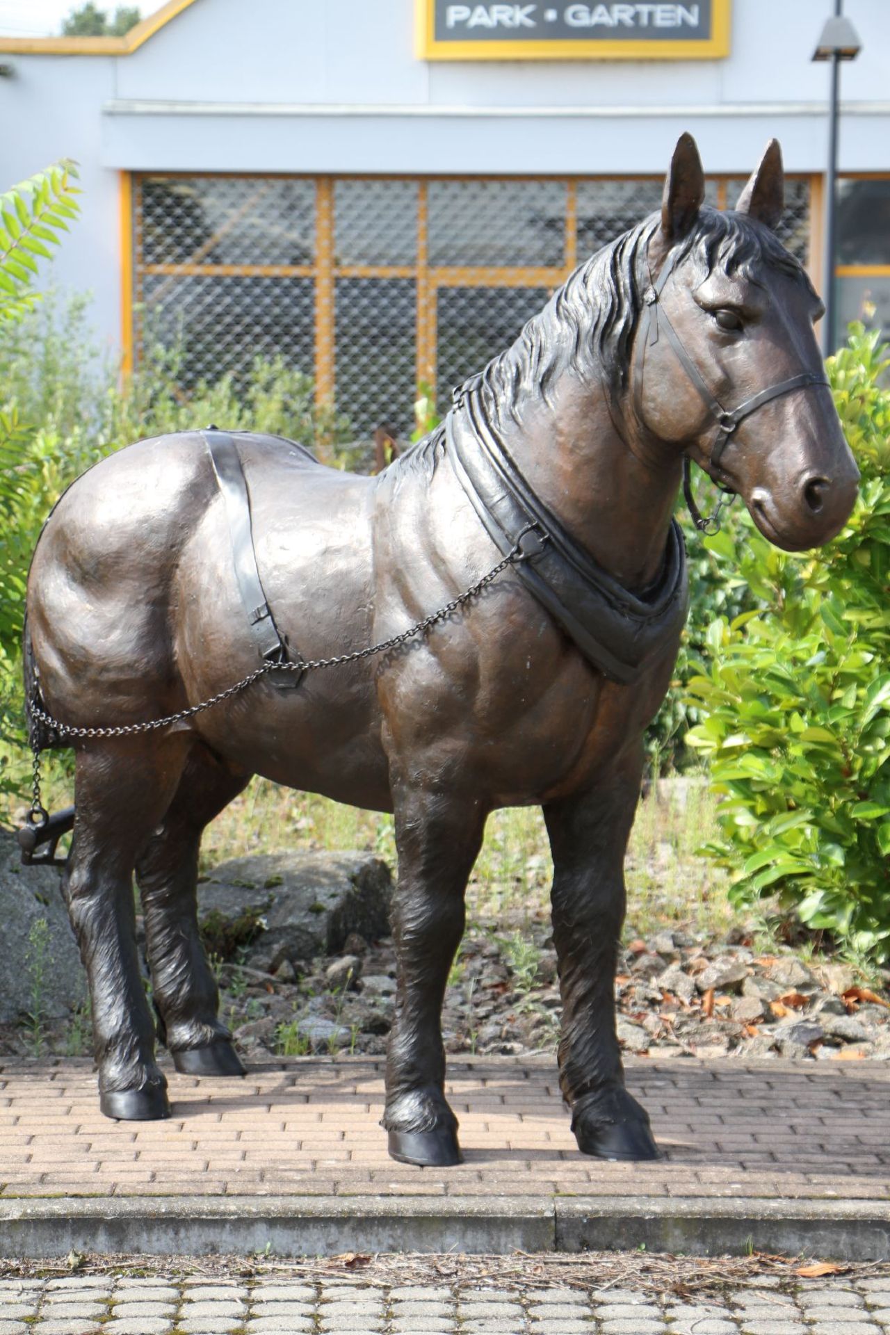 Pit Horse, bronze, brown patinated, strong, detailed molding, good heavy quality, slight traces of