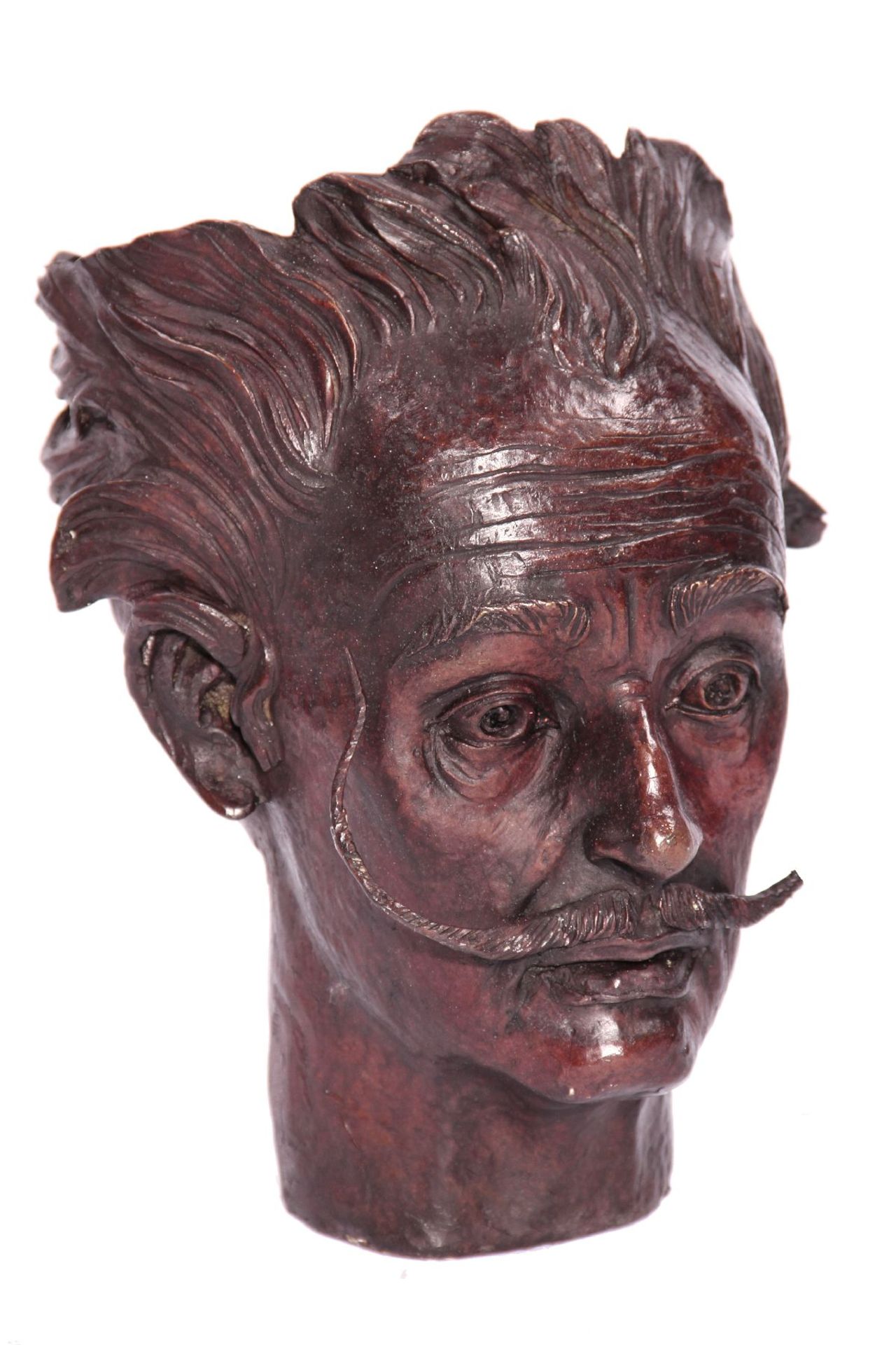 Head bust, bronze, brown, reddish brown patinated, facial features beautifully worked out, head