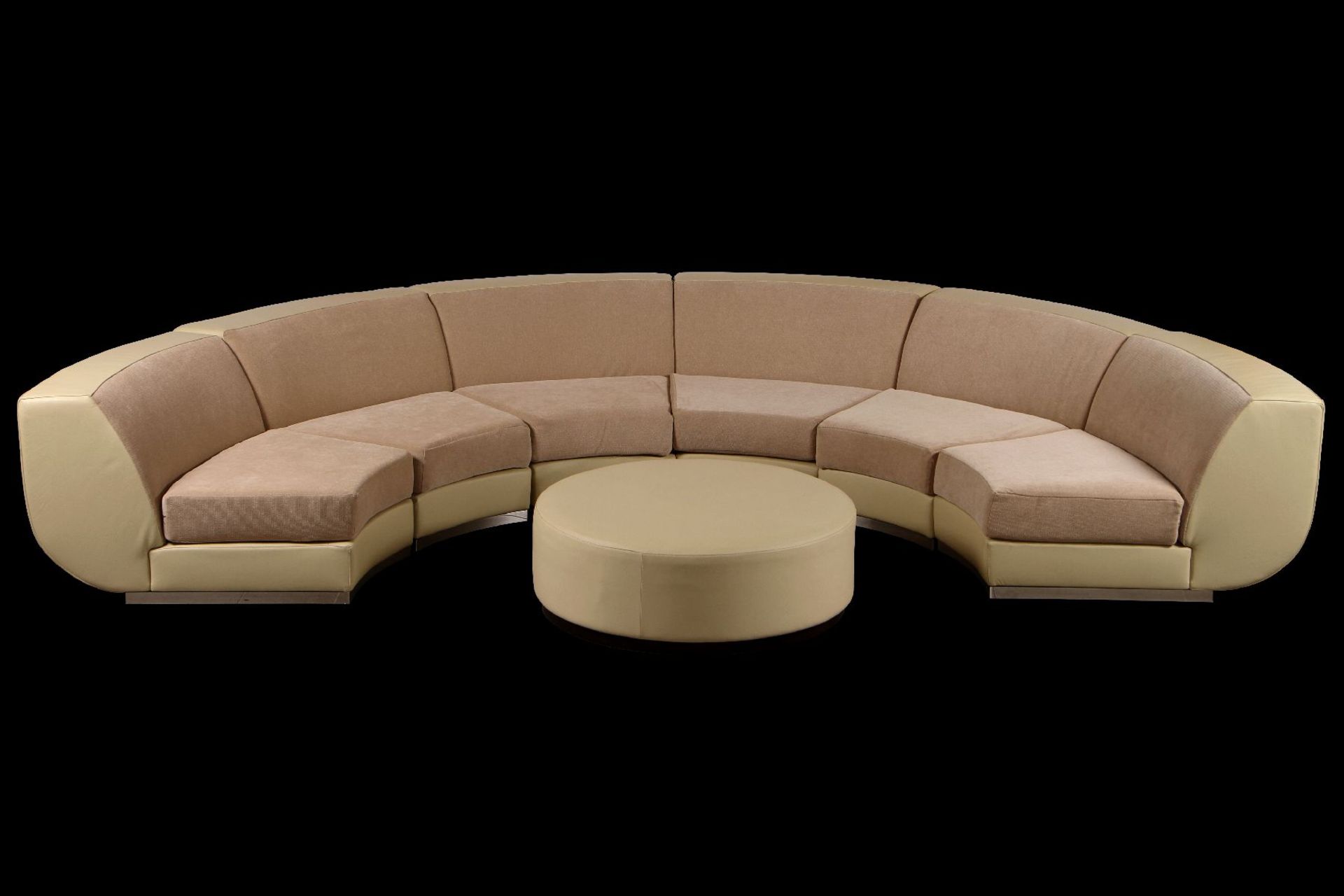 Sofa With Pouf, "Poliform" Andreu World, made in Spain, Sofa made of 6 parts, covered with bright