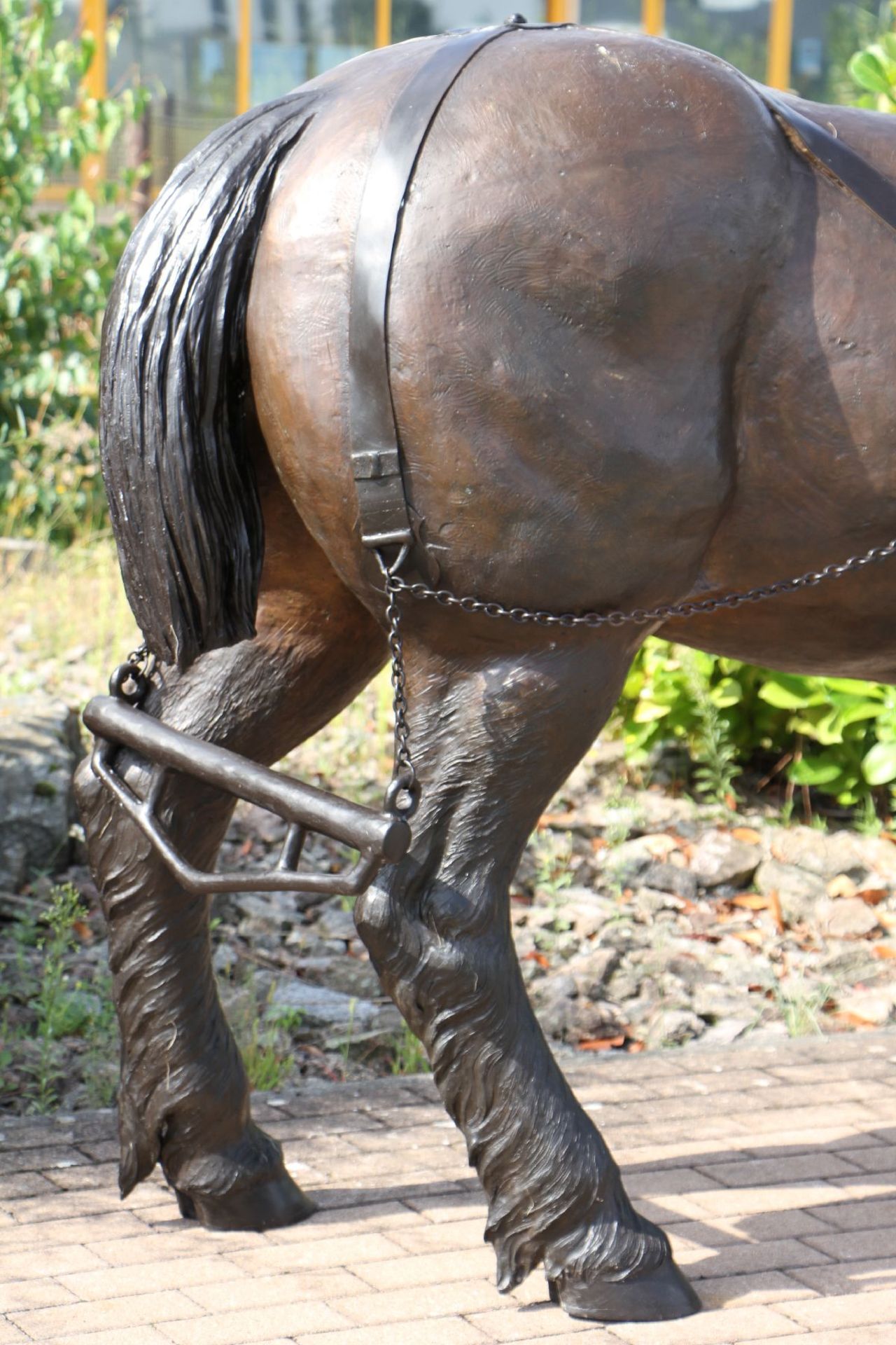 Pit Horse, bronze, brown patinated, strong, detailed molding, good heavy quality, slight traces of - Bild 4 aus 4
