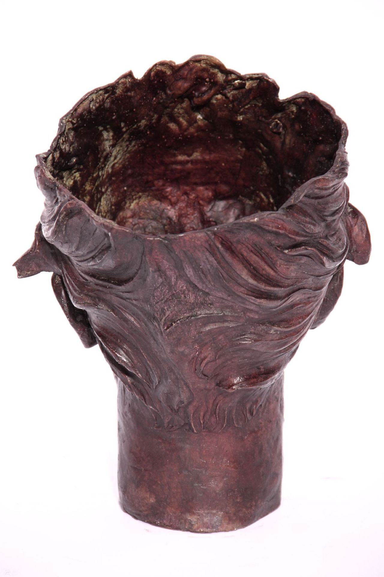 Head bust, bronze, brown, reddish brown patinated, facial features beautifully worked out, head - Bild 2 aus 2