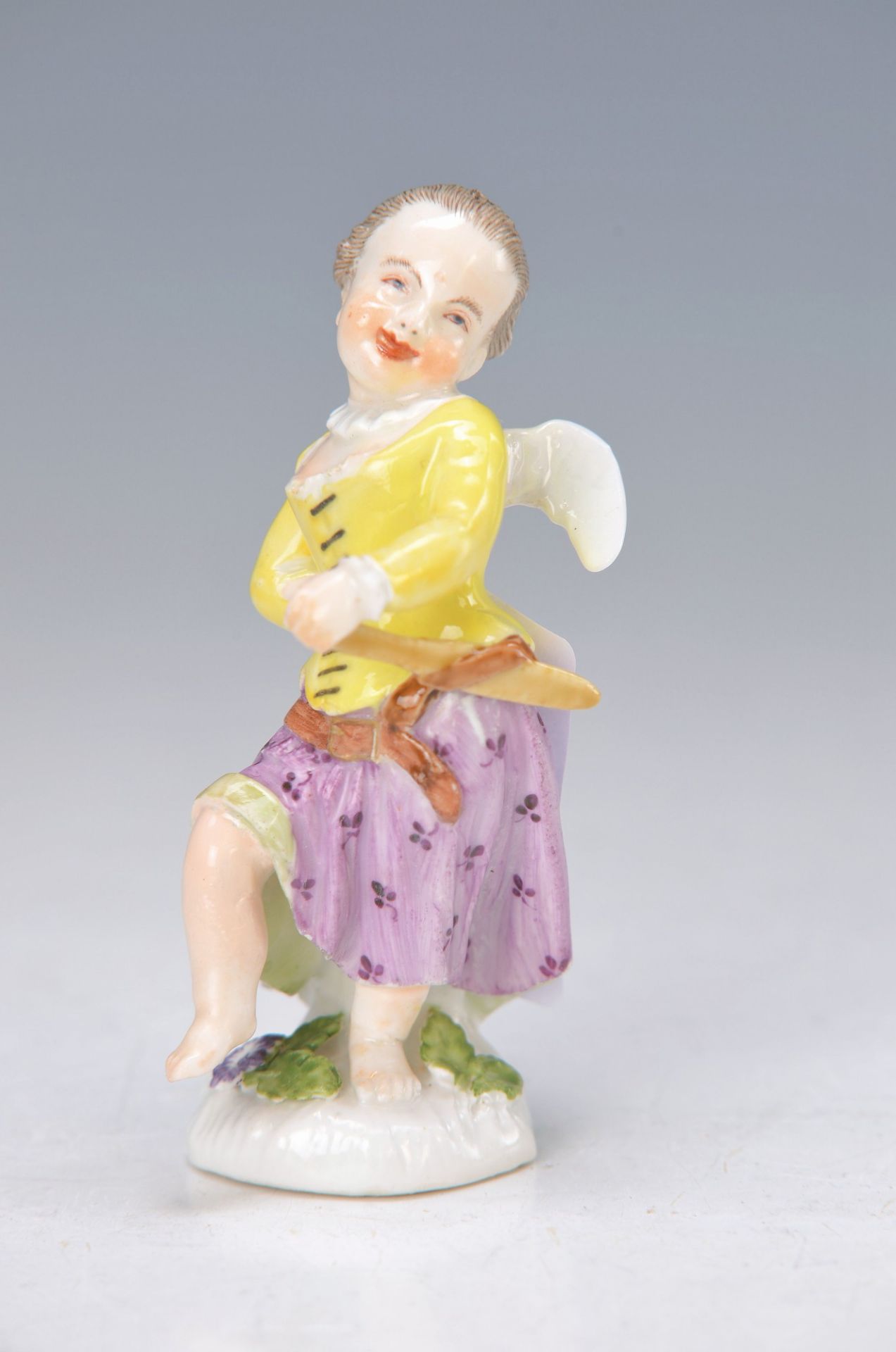 figurine, Meissen, around 1755-60, designed by J.J. Kaendler, disguised cupid as Columbine, fine