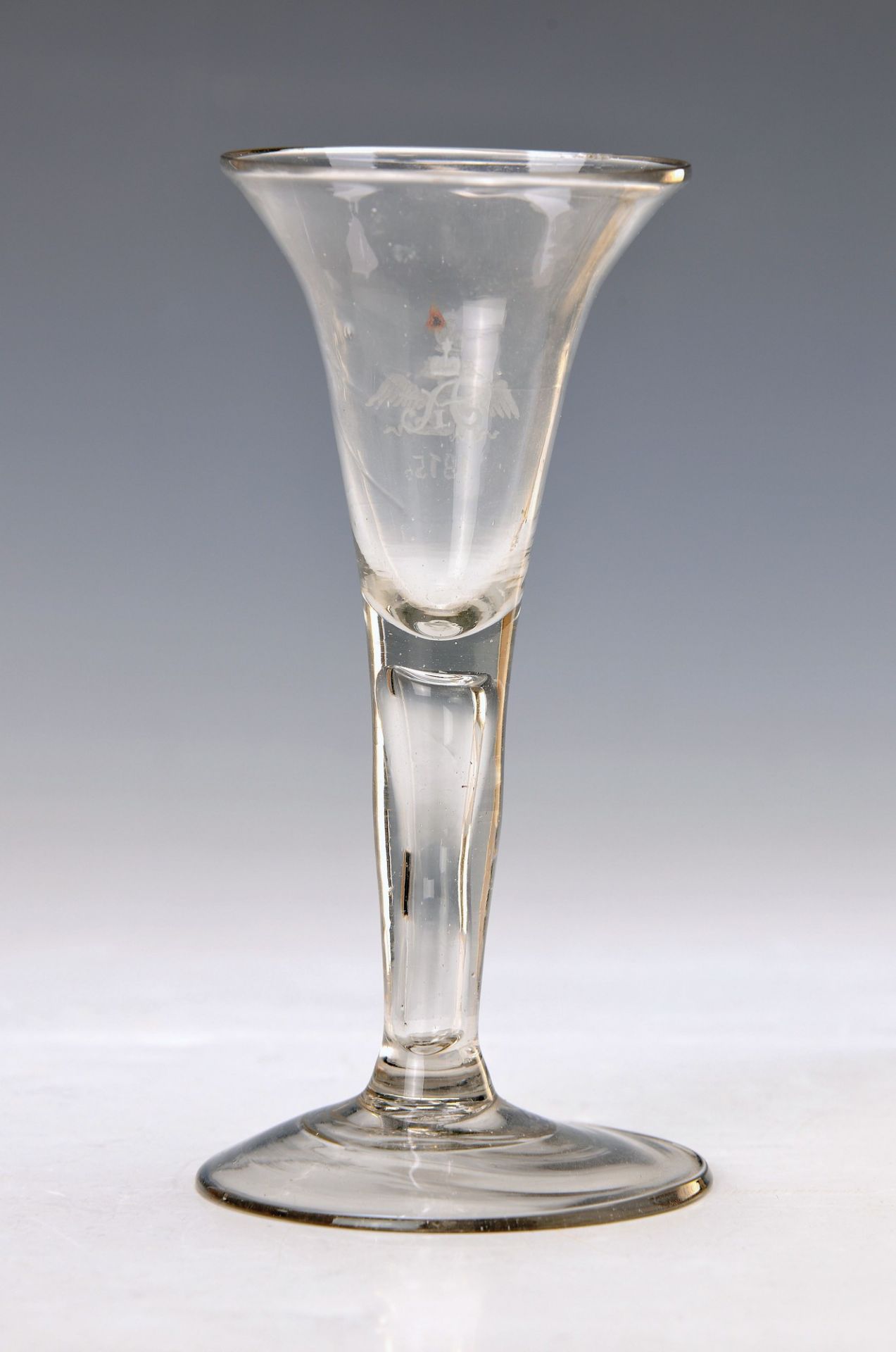 footed glass, St. Petersburg, dat. 1815, with monogram Tsar Alexander (1777-1825), on the rear