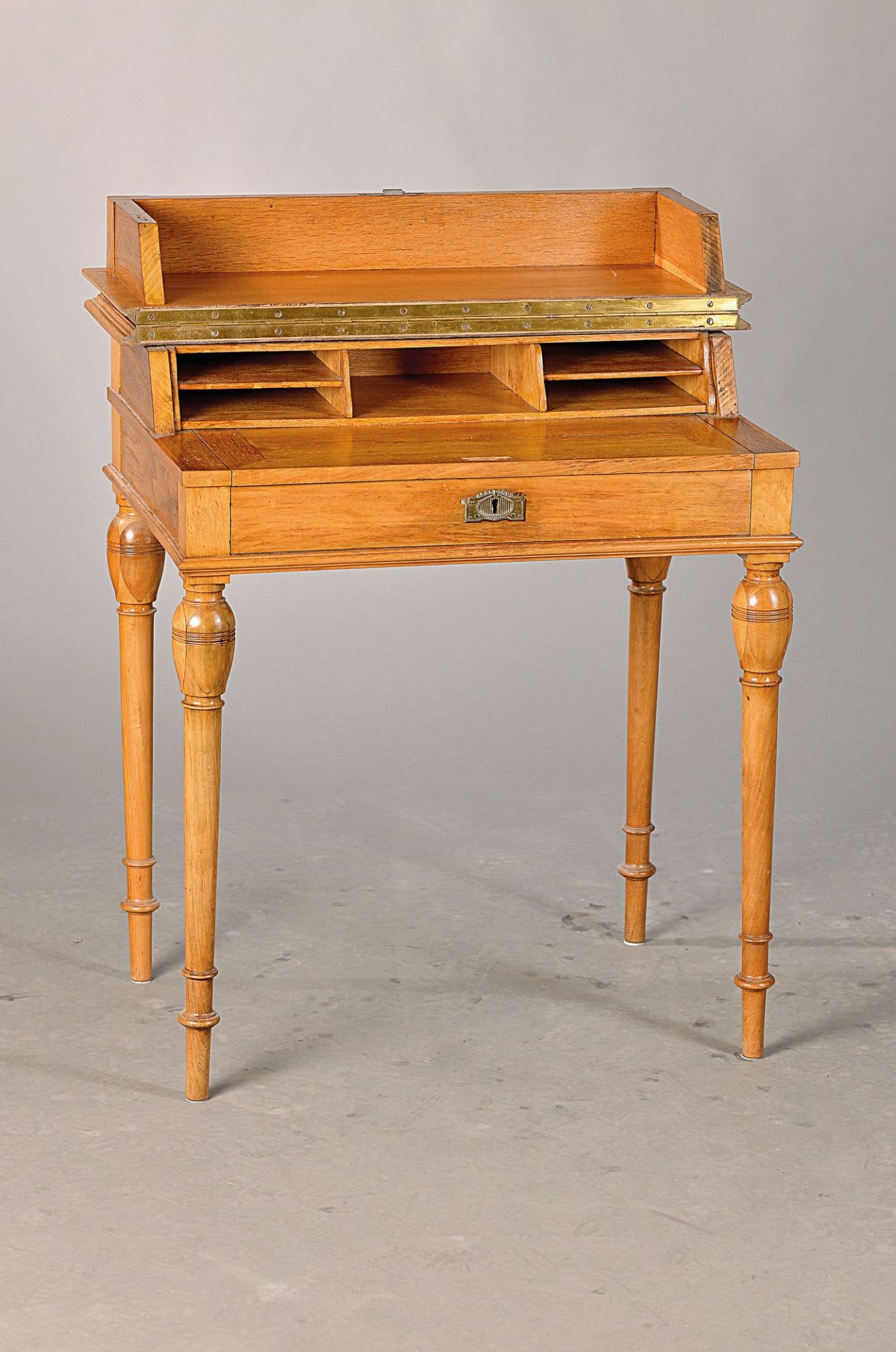 small writing cabinet, German, around 1900, oak, convenient writing hinged furniture, interior
