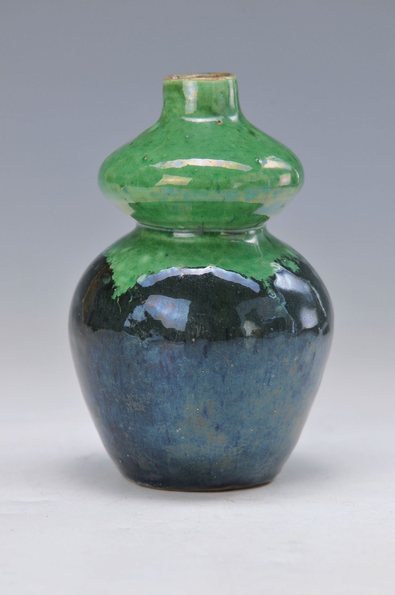 vase, Max Laeuger/Kandern, around 1897, bellied shape, green to dark green ground partly with creamy