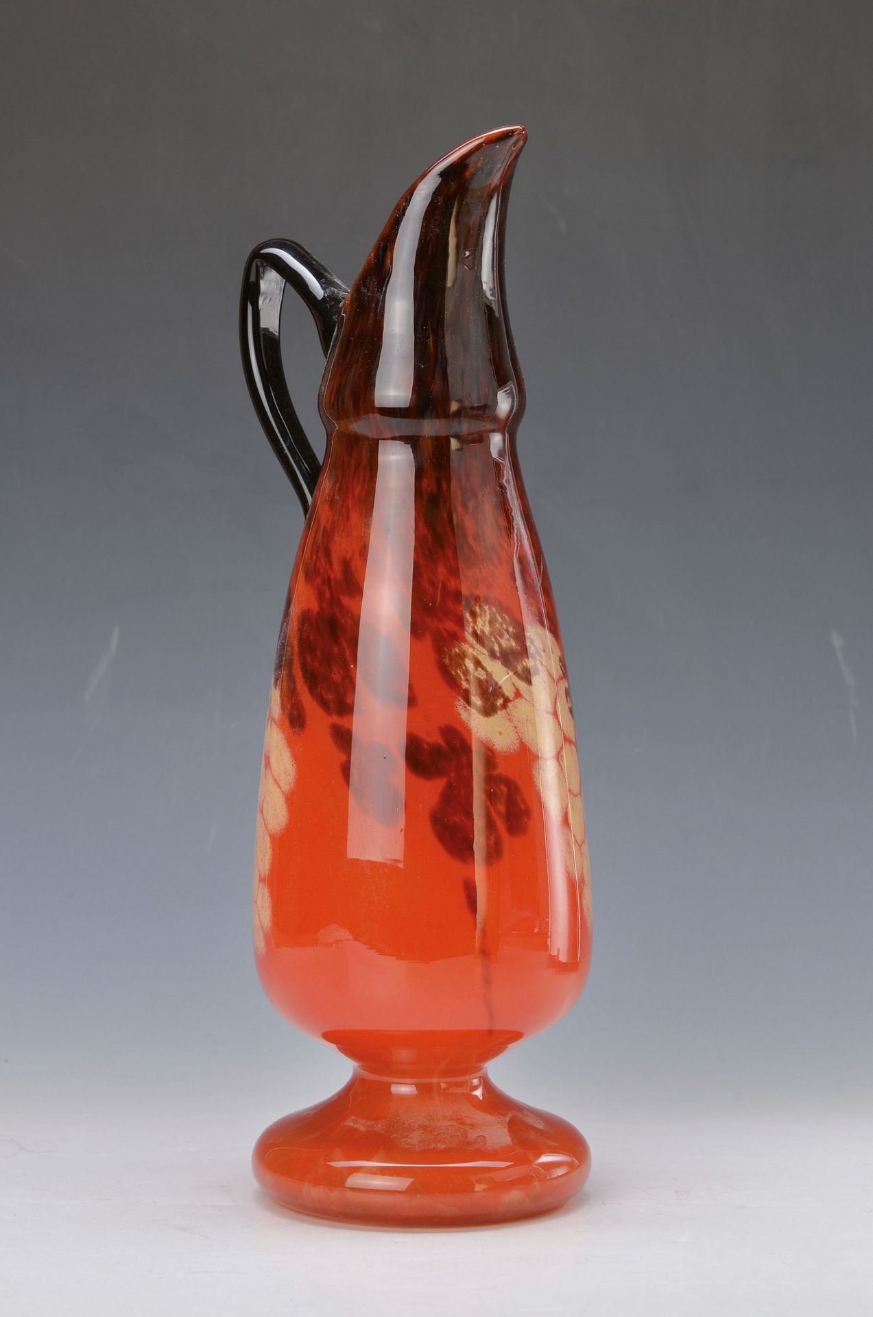 Large jar, tailor, Schneider, around 1910-20, multilayer glass with orange, yellow and