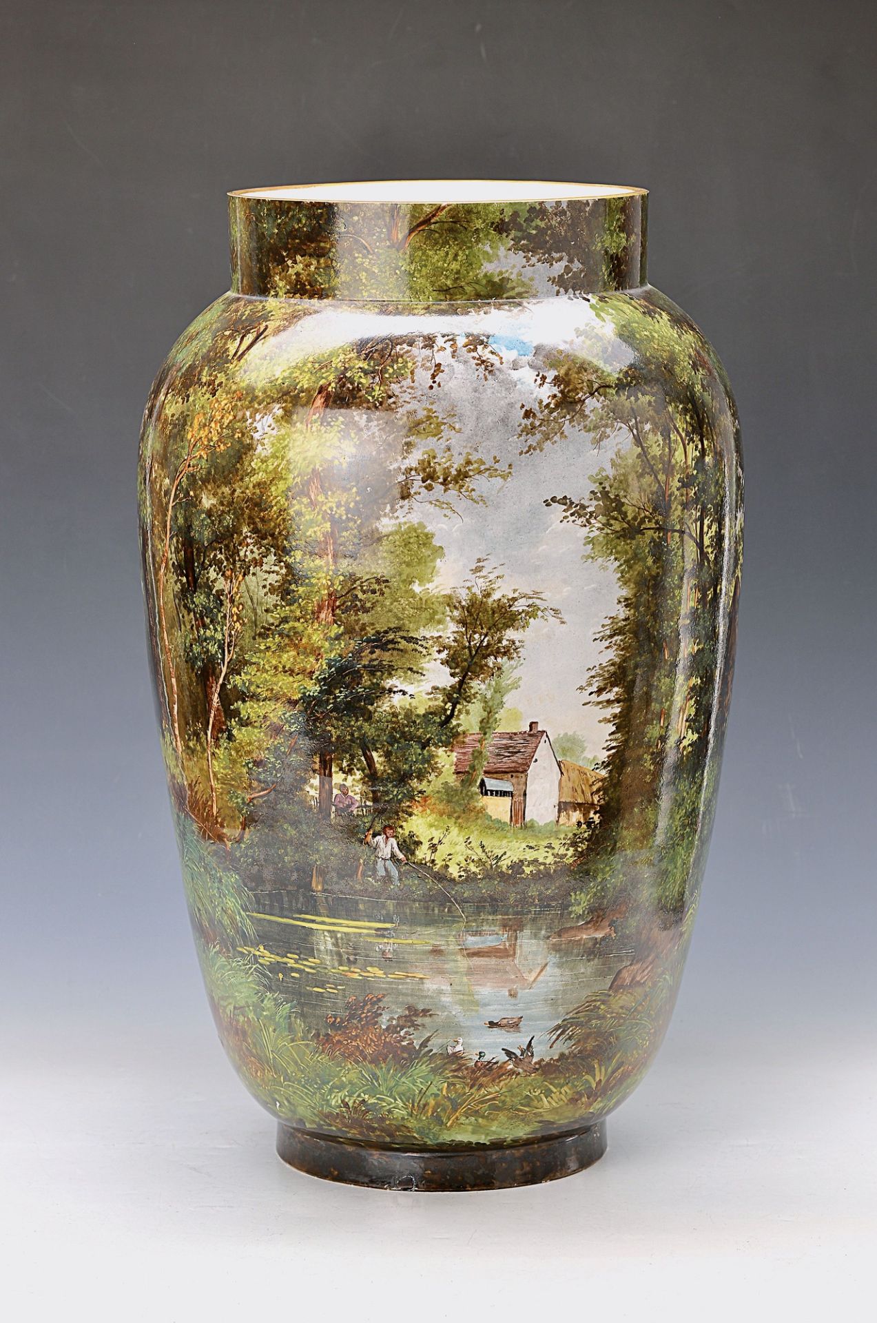 Large faience vase, France, around 1900, sign.Ménard, probably René Jose 1827-87 Paris, quality full