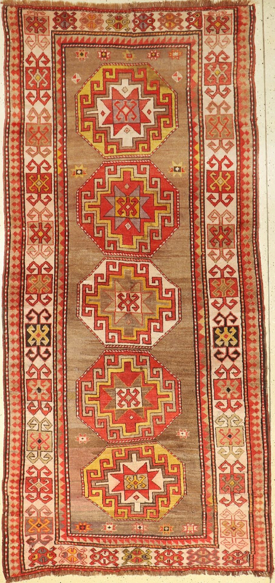 Kars Kazak antique, Turkey, around 1900, wool on wool, approx. 298 x 136 cm, condition: 4-5.Auction: