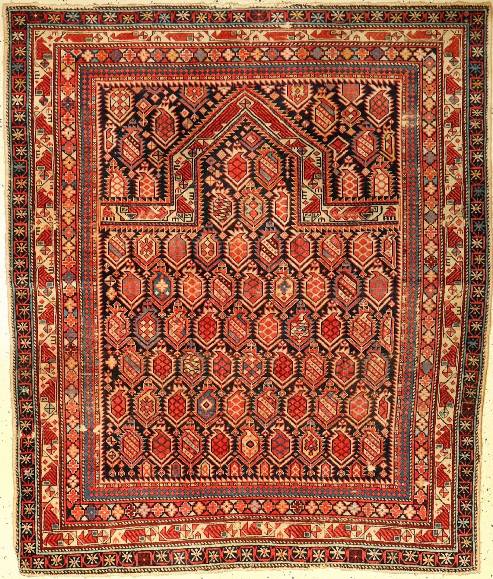 Marasali "prayer rug", antique, Caucasus, around 1890, wool on wool, approx. 150 x 130 cm,