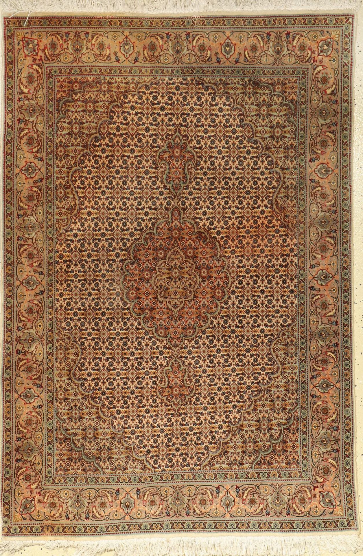 Tabriz fine, Persia, approx. 40 years, wool with silk, approx. 150 x 100 cm, condition: 2 -3 moth-