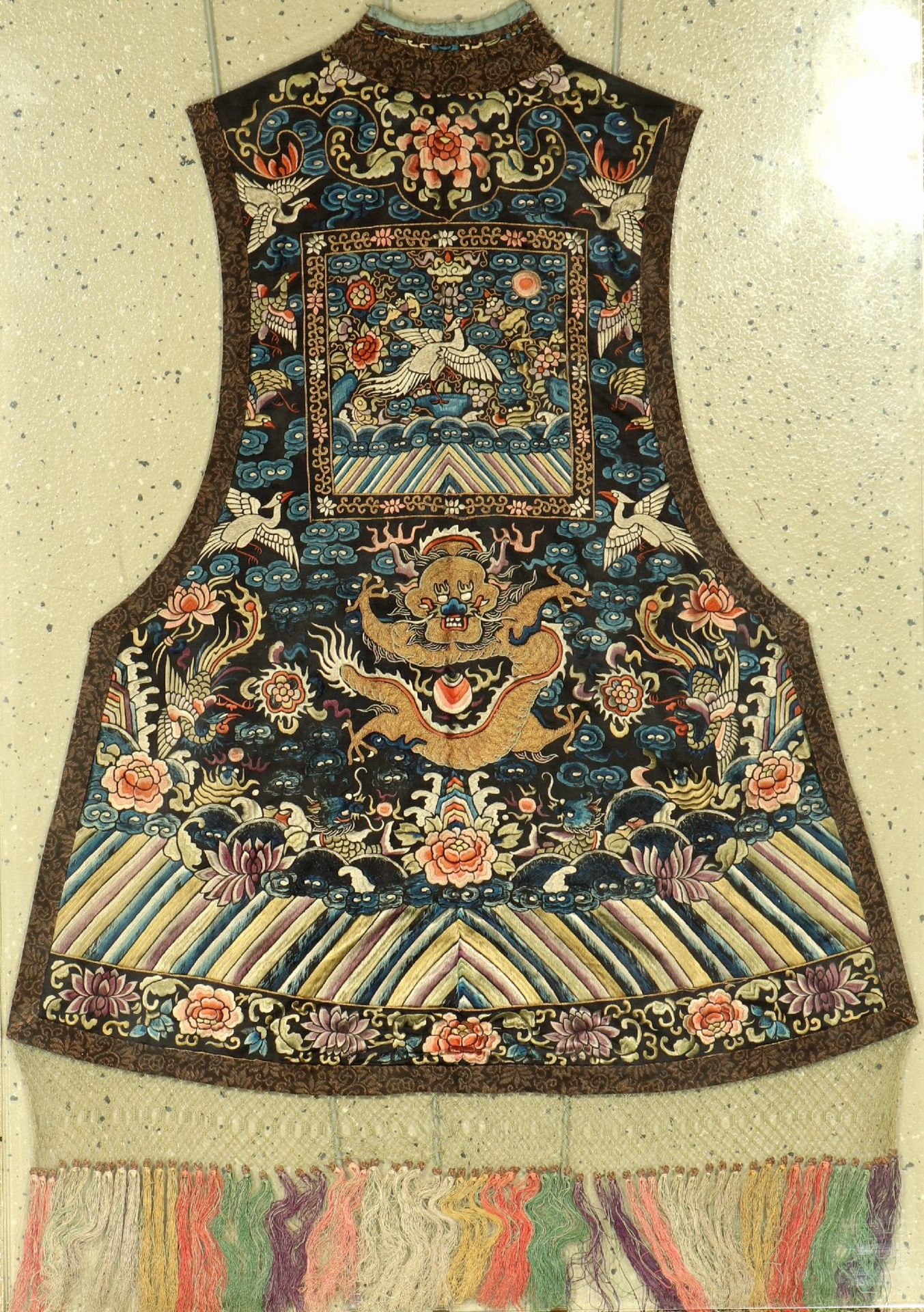 Chinese Robe, China, 19th century, embroideredpure natural silk, with metal threads, rarity,