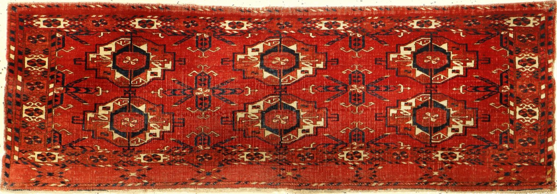 Very fine Tekke Torba, Turkmenistan, 19th century, wool on wool, approx. 113 x 39 cm, six-gul