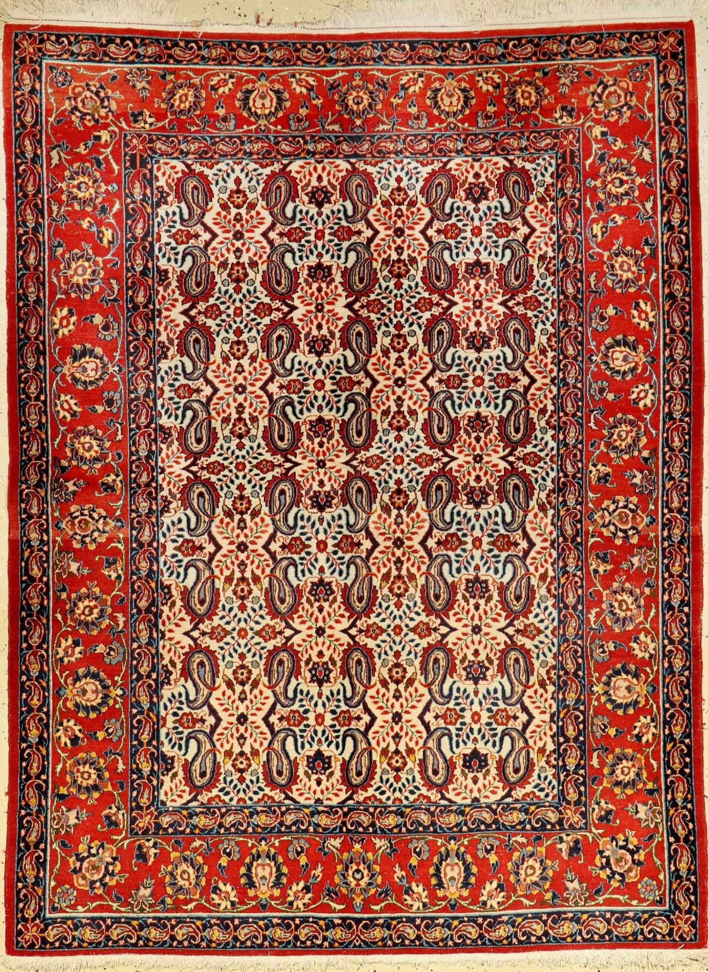 Esfahan old, Persia, approx. 60 years, wool oncotton, approx. 198 x 150 cm, condition: 2-3,