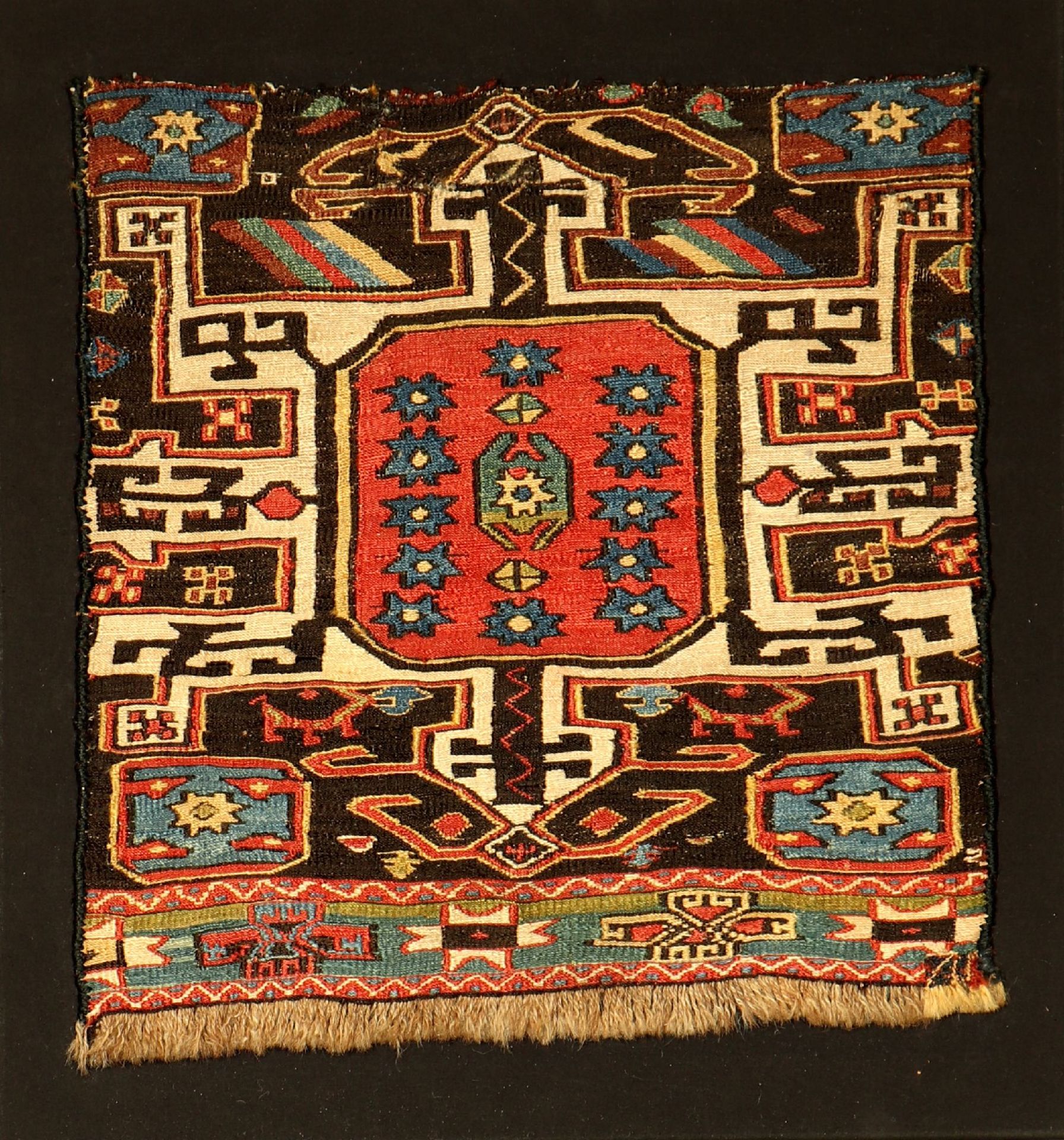 Shahsavan bagface, (fragment), Persia, Moghan,19th century, wool on wool, approx. 45 x 45 cm,