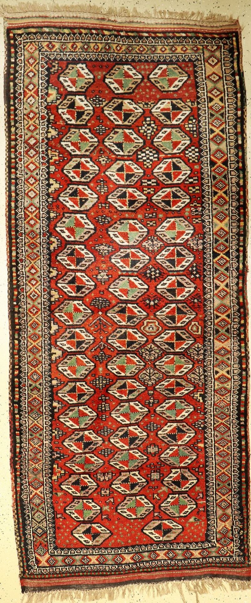 Kordi old, Persia, around 1920, wool on wool, approx. 250 x 107 cm, condition: 2-3. Auction:Antique,